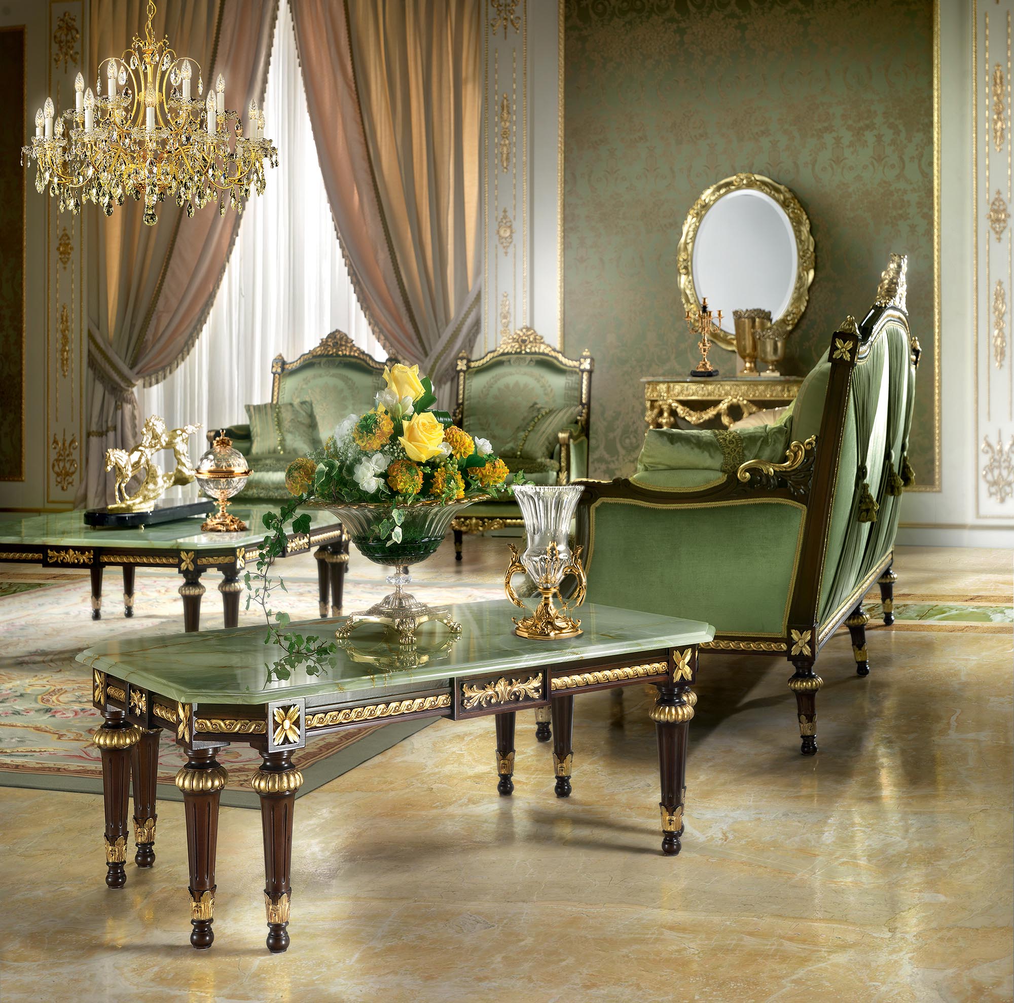 Majestic Palace Interiors: Gold Leaf, Marble, and Opulence