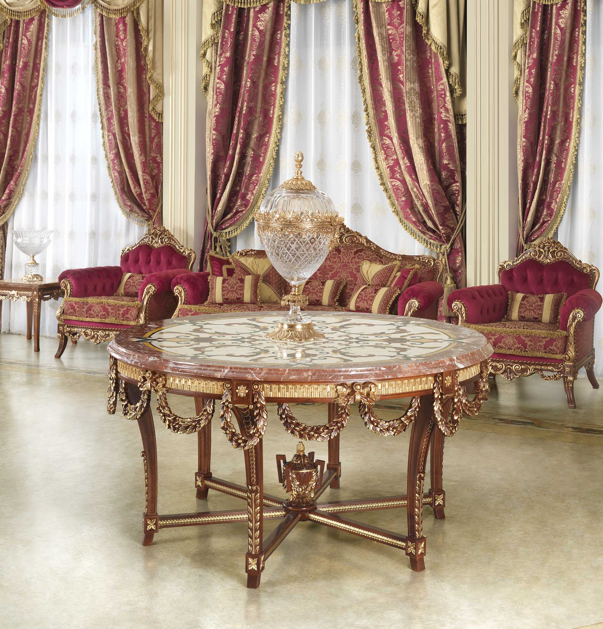 Modenese Marble Mastery: Exploring Dining, Coffee, and Console Tables with Luxurious Marble Tops