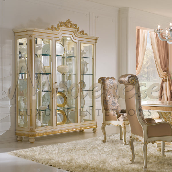 Door - One Luxury Modenese Glass Cabinet Empire Furniture Lighting - Vitrine &