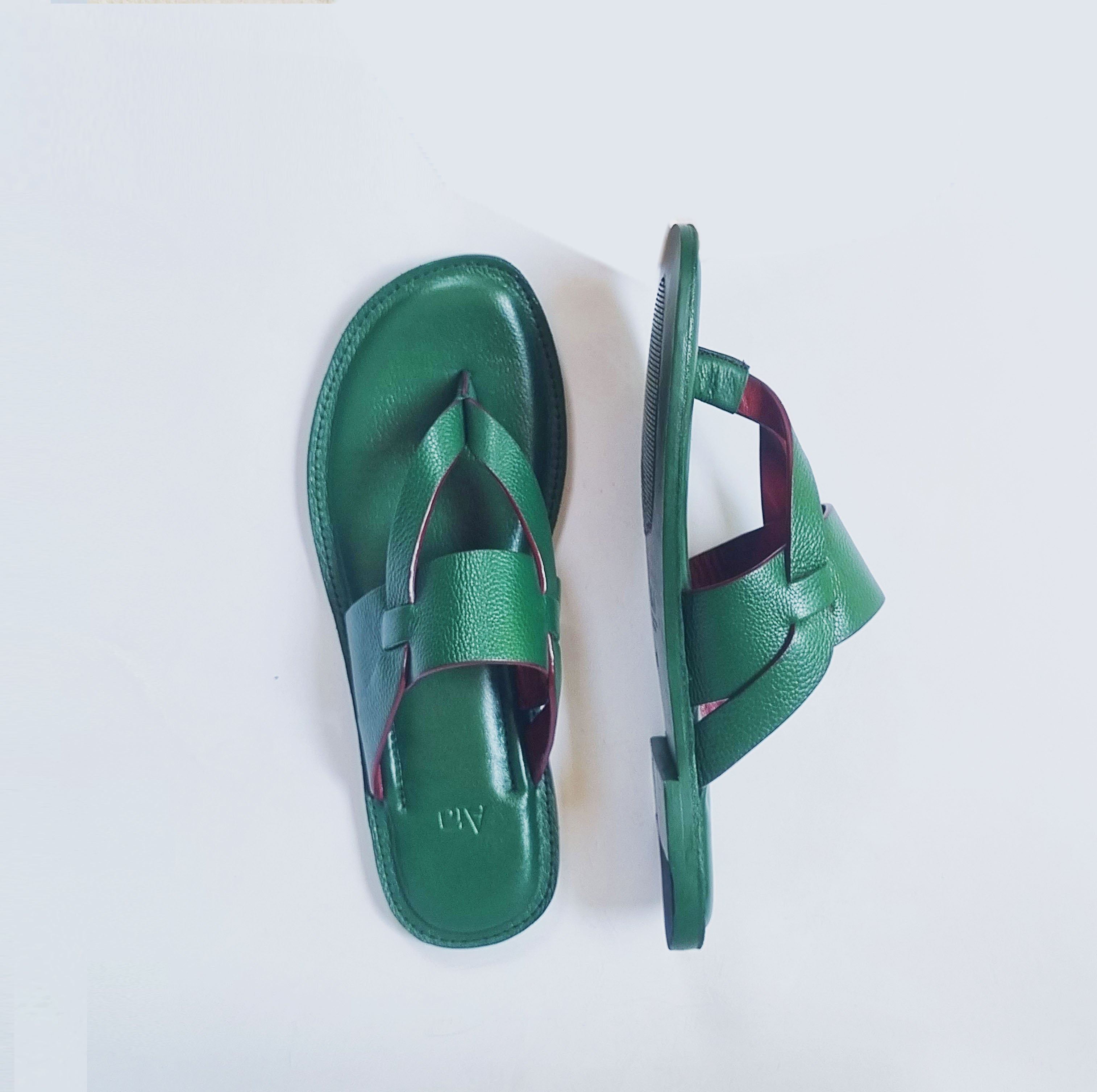 The Green Chappal (Him) – Ara Handcrafted