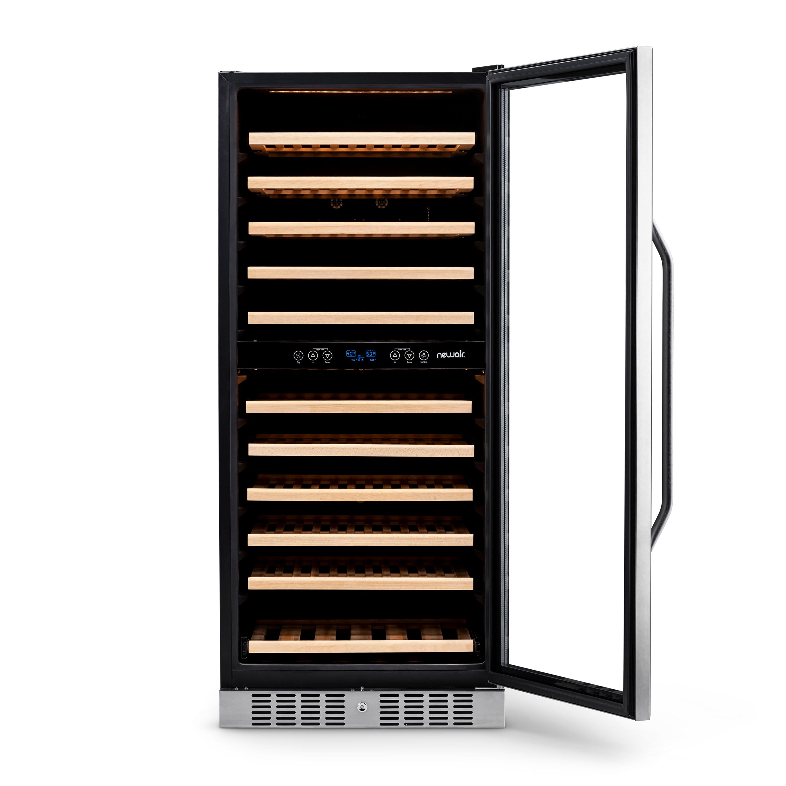 Newair 27” 116Bottle DualZone Builtin Stainless Steel Wine Cooler