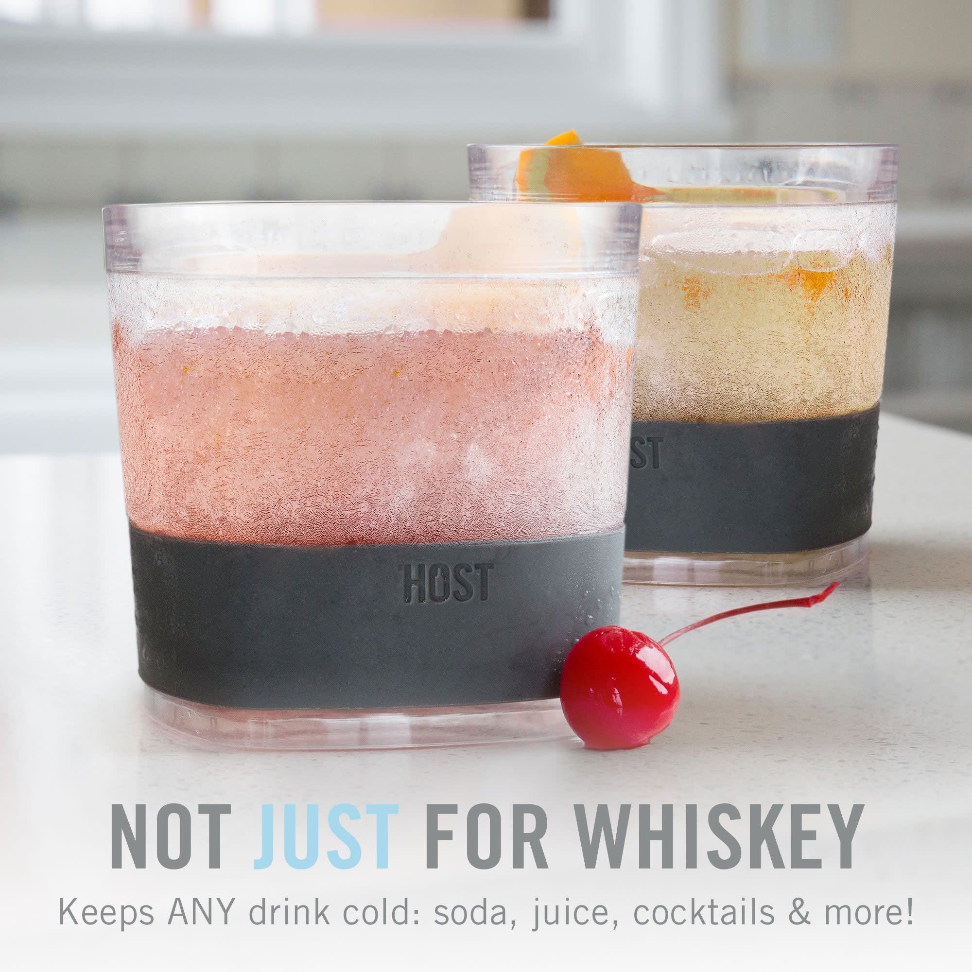 Whiskey FREEZE™ Cooling Cup in Smoke by HOST® (Two Pack) (2560) Drinkware HOST 