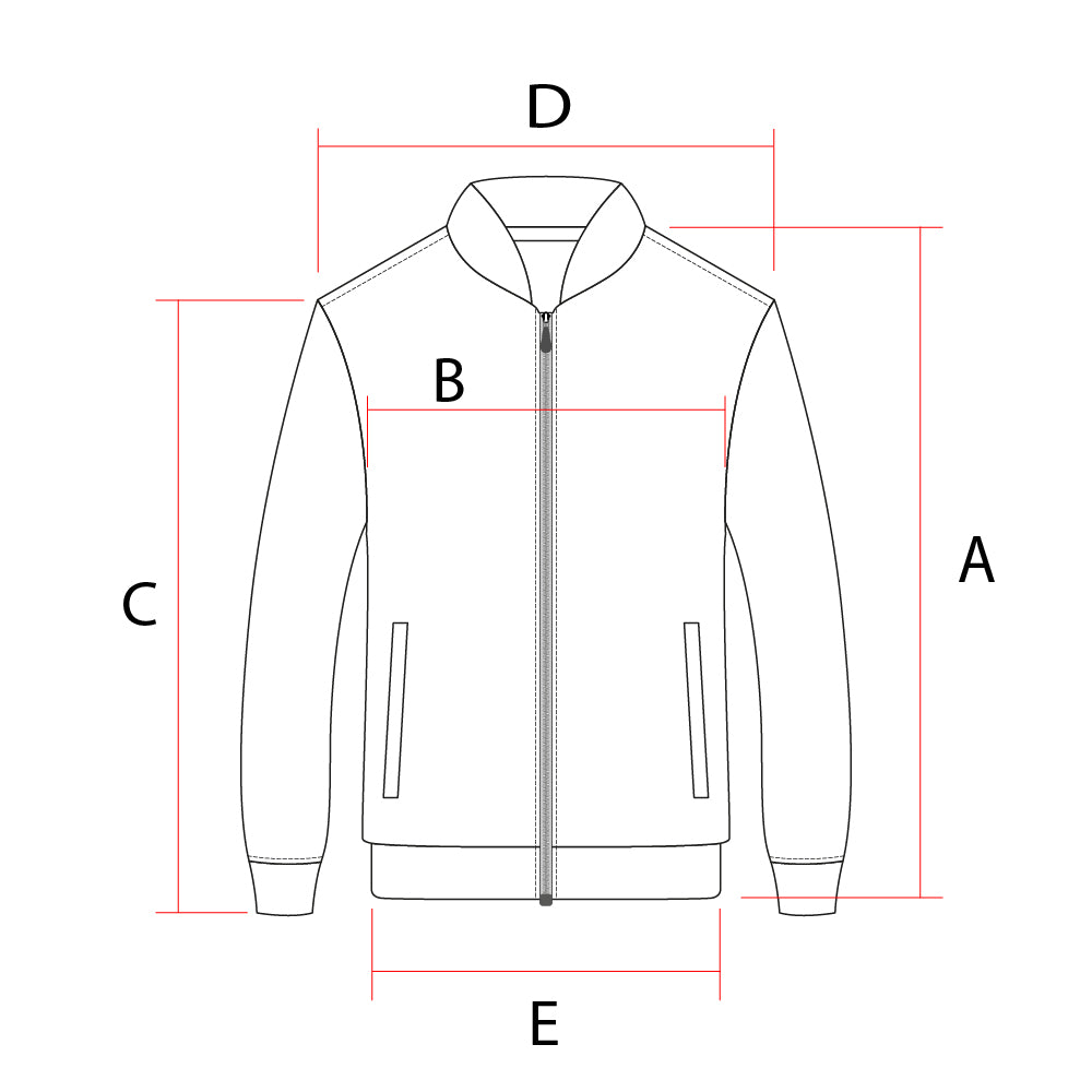 Size Chart of Team USA Men's Jacket