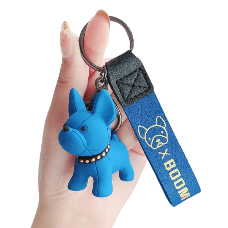 TracisFunCreations French Bulldog Leatherette Key Chain