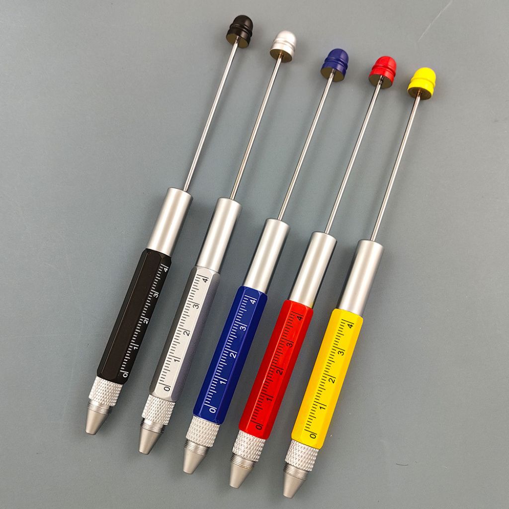 Screwdriver Pens, Multifunction Pen with Ruler and Screwdriver, Metal Beadable Pens