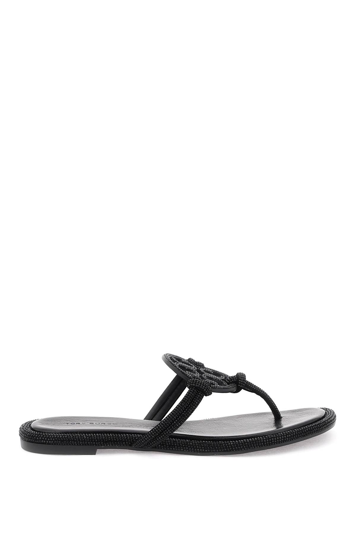 Shop Tory Burch Pavé Leather Thong Sandals