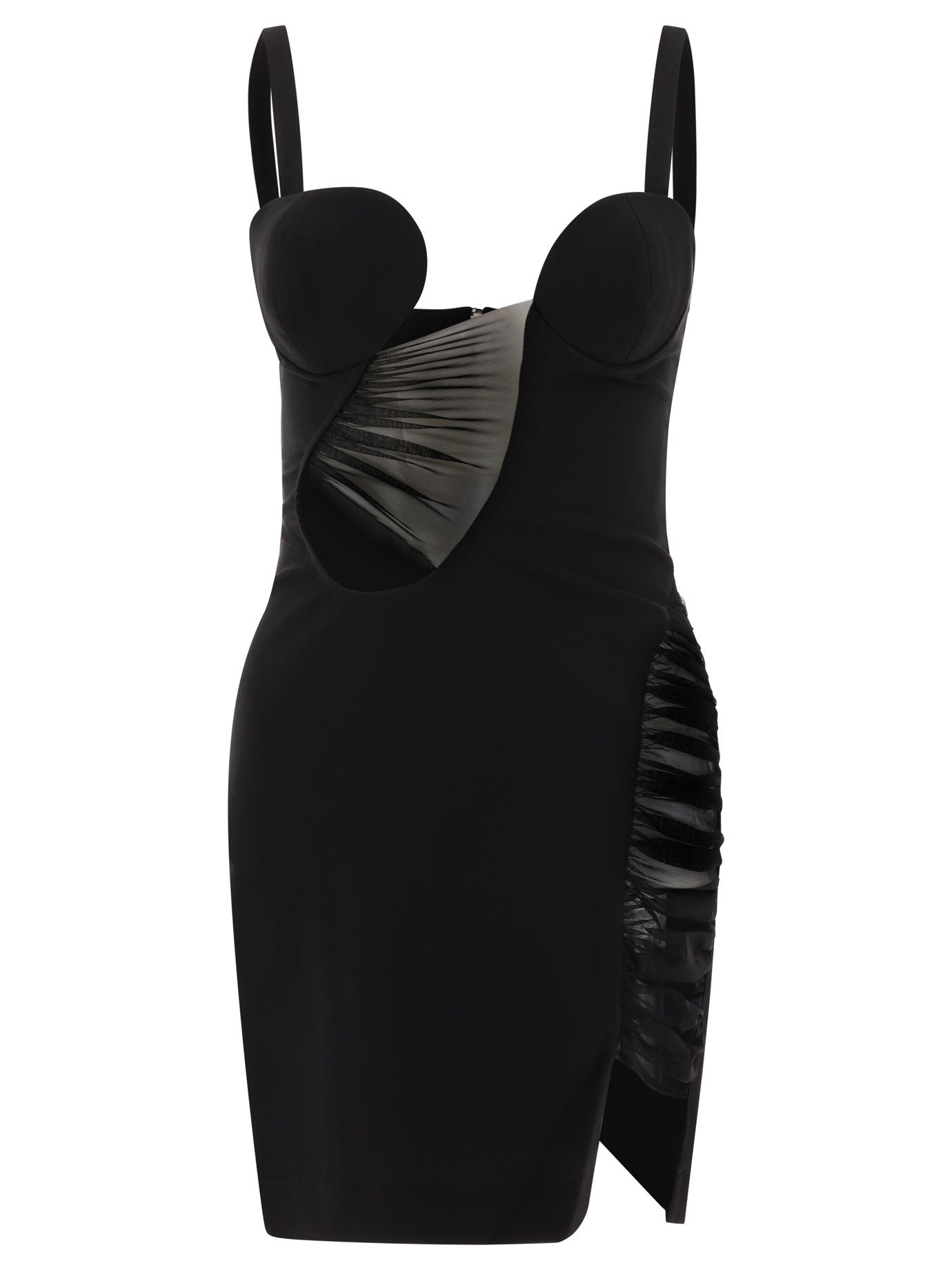 Shop Nensi Dojaka Dress With Tulle Inserts Dresses Black
