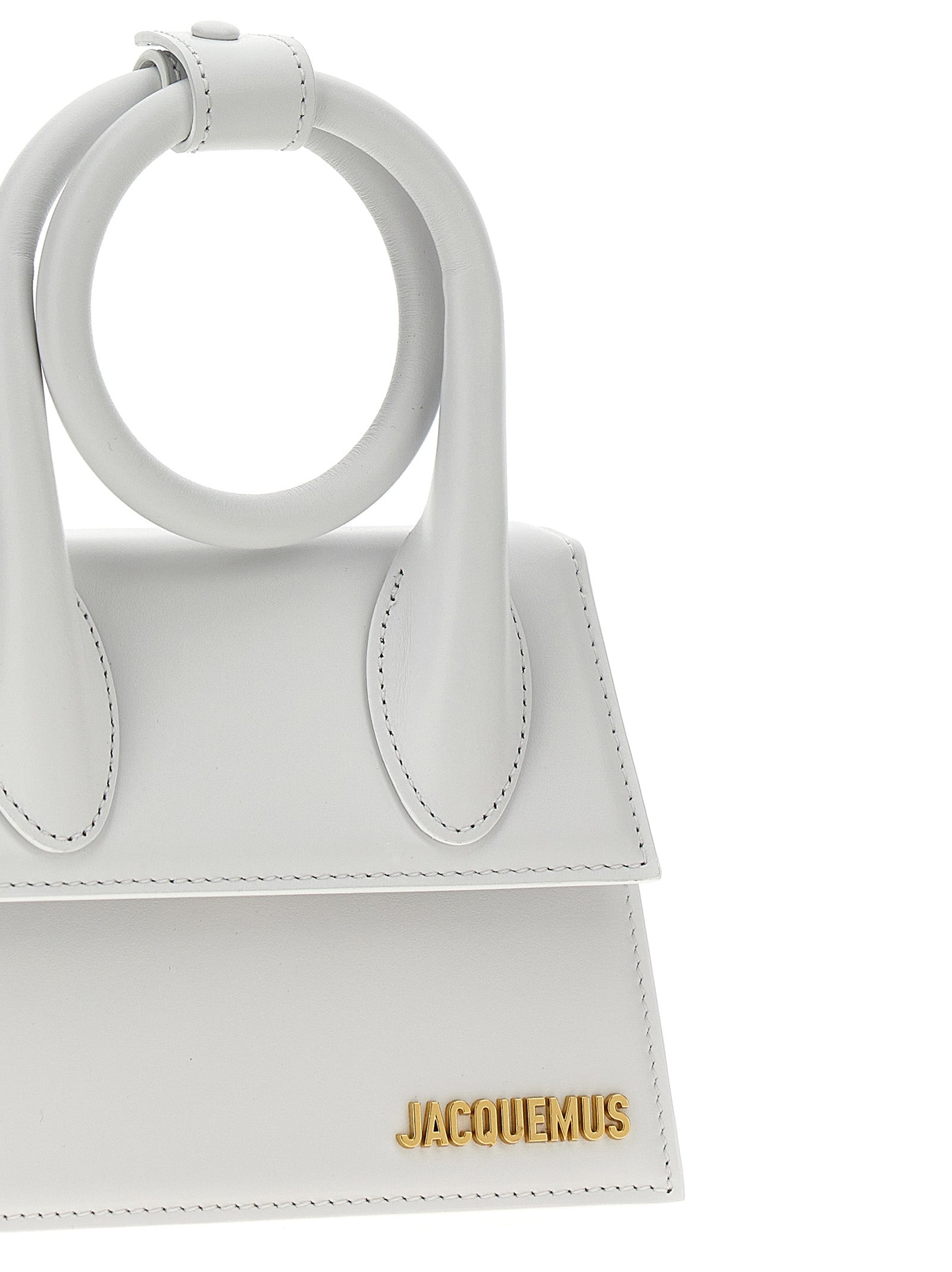 Shop Jacquemus Le Chiquito Noeud Hand Bags White