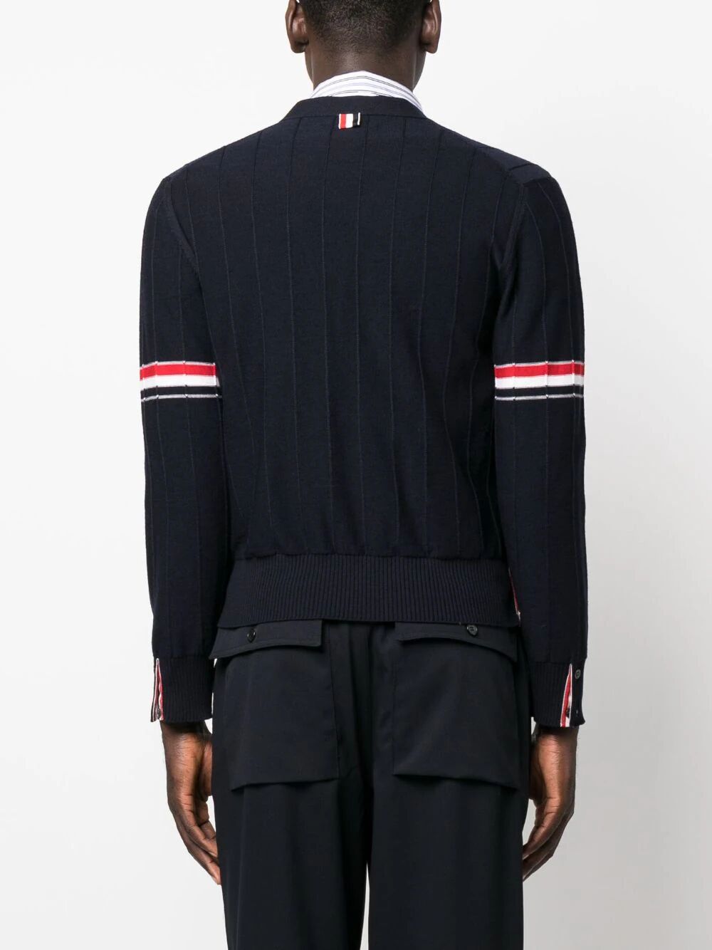 Thom Browne Rib Stitch Wool Cardigan