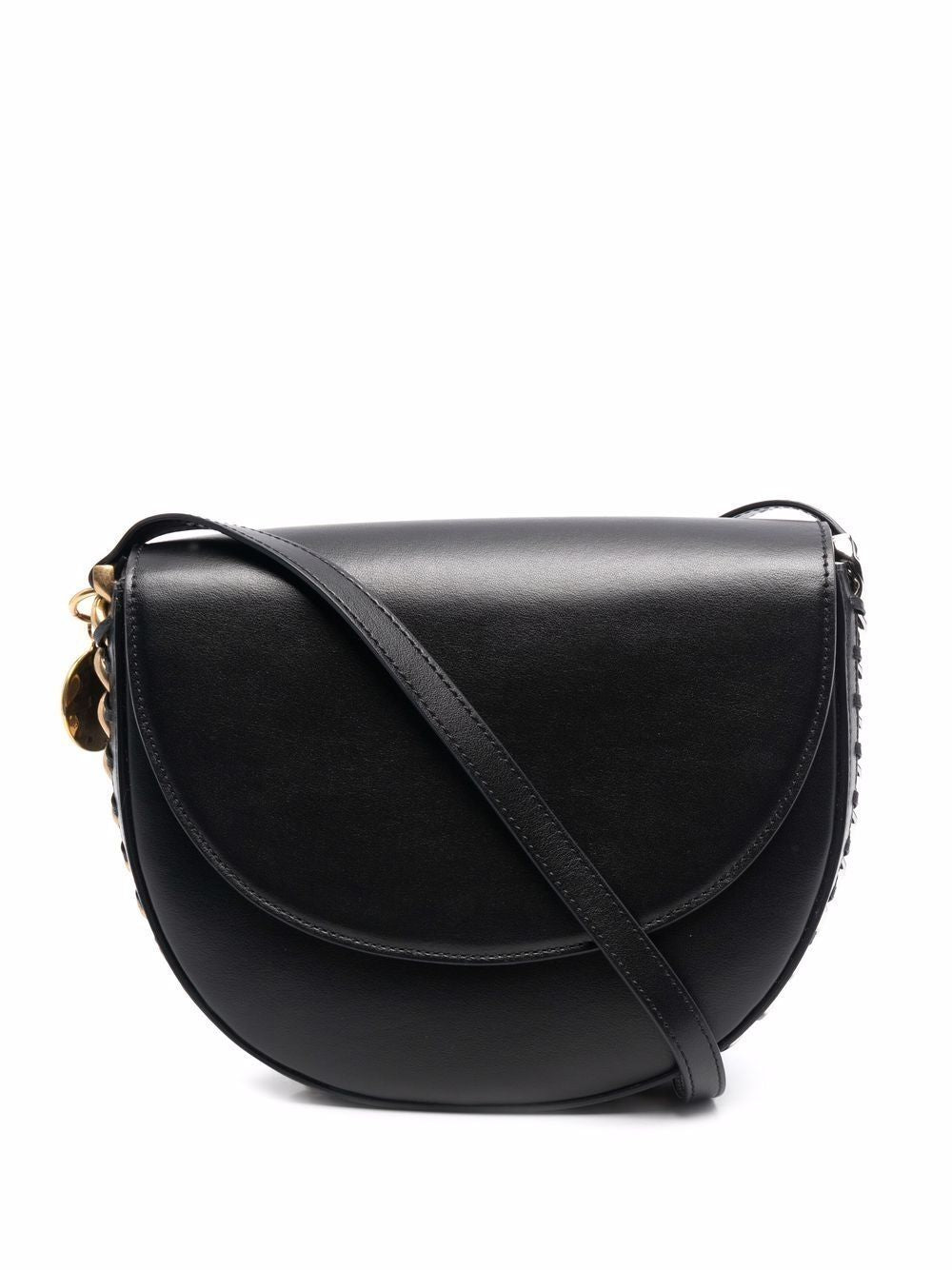 Stella Mccartney Medium Flap Shoulder Bag Alter Mat Black In Burgundy