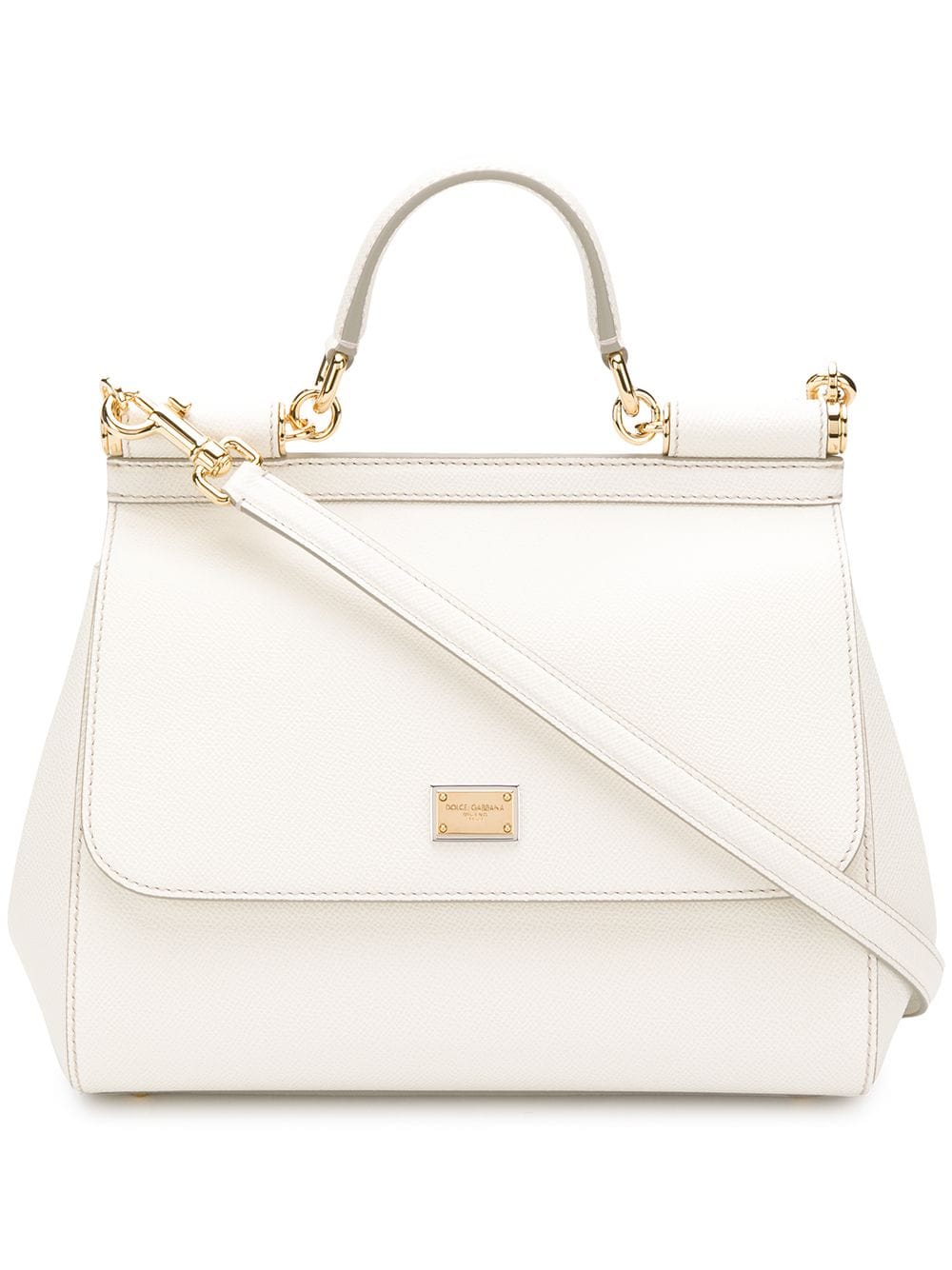 Dolce & Gabbana Borsa A Mano Vitello Stampa Da Lago In White