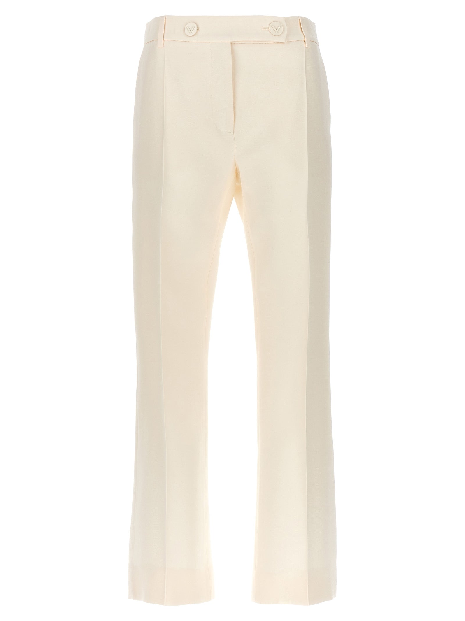 Shop Valentino Garavani Crepe Couture Pants White