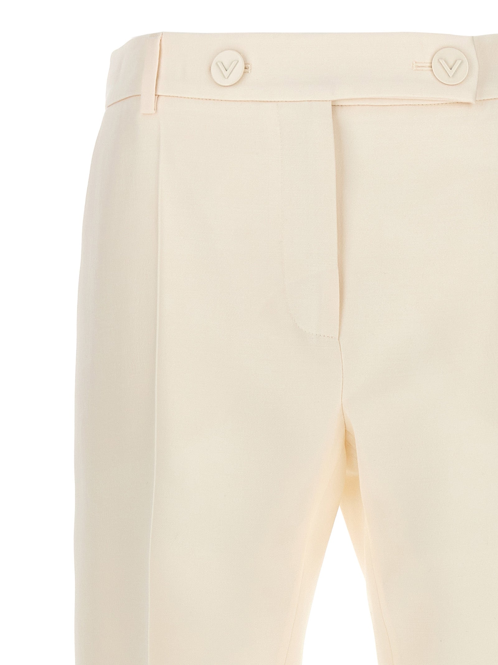 Shop Valentino Garavani Crepe Couture Pants White