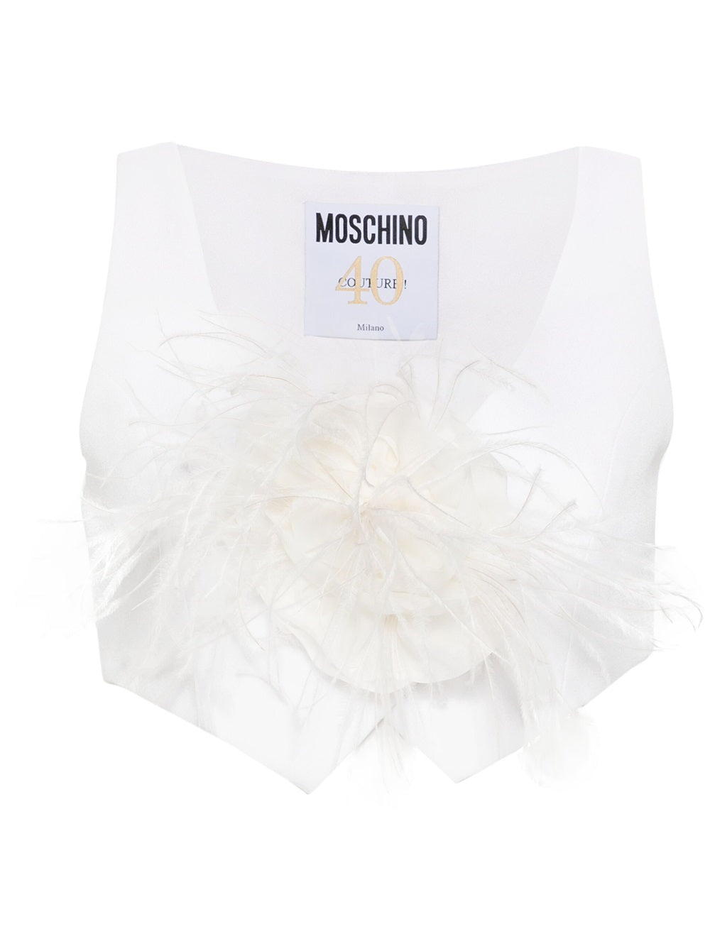 Moschino Short Vest With Floral Brooch
