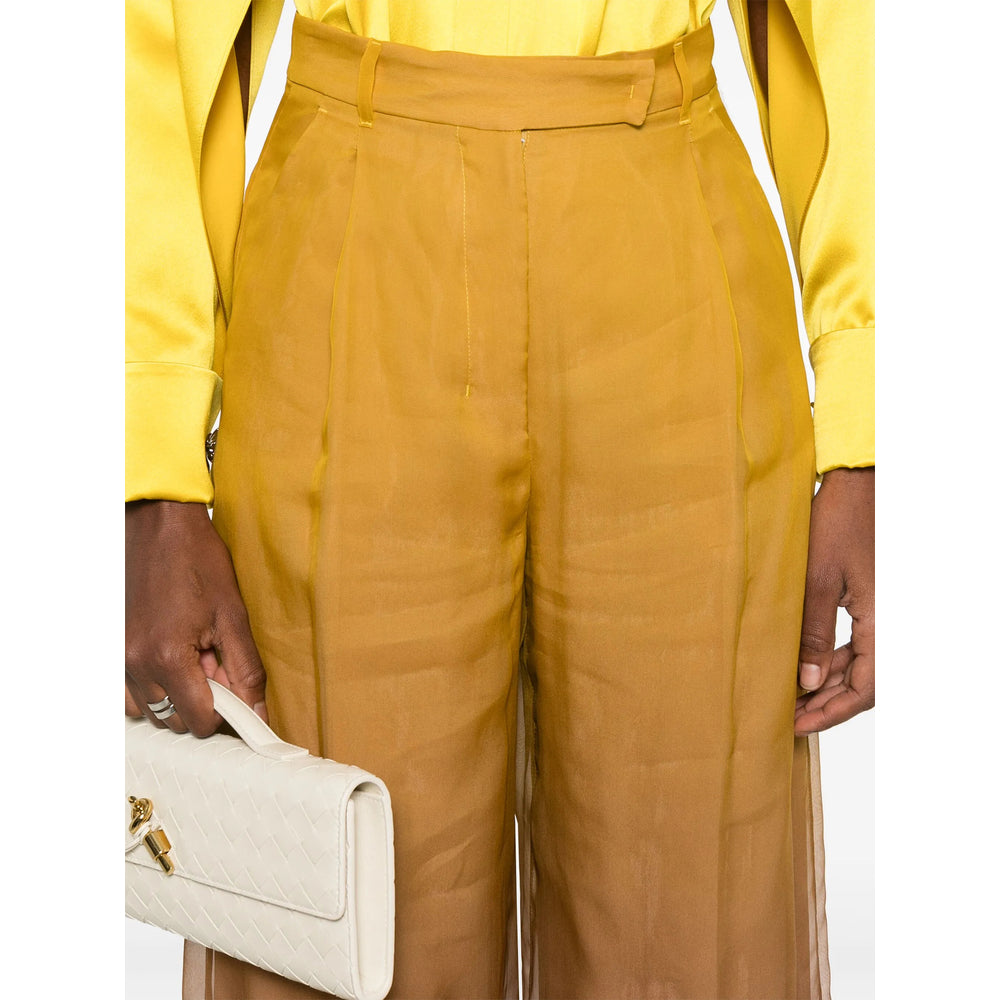 Max Mara Baffo Silk Trousers With Shaded Effect