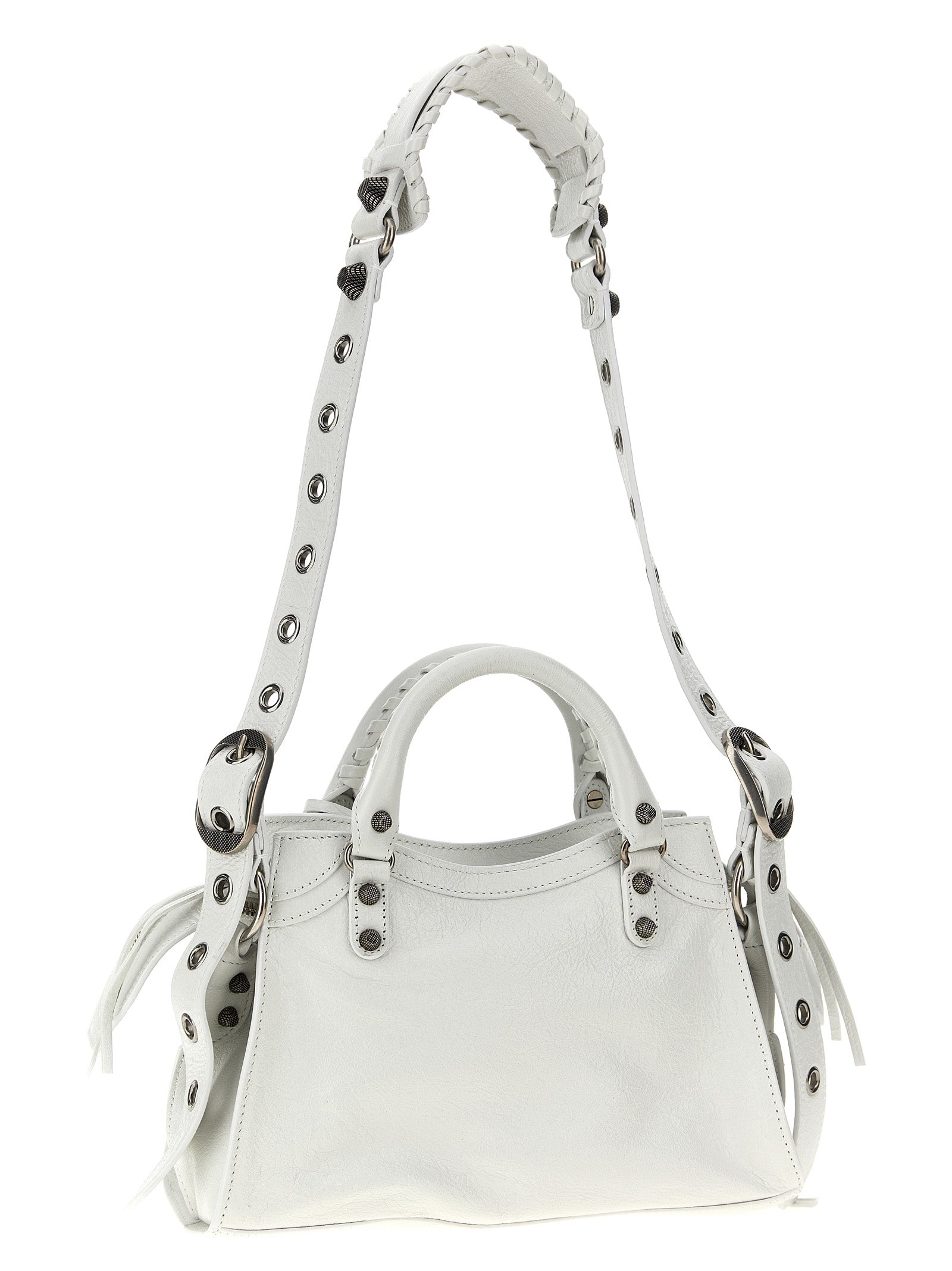 Shop Balenciaga Neo Cagole Xs Shoulder Bags White