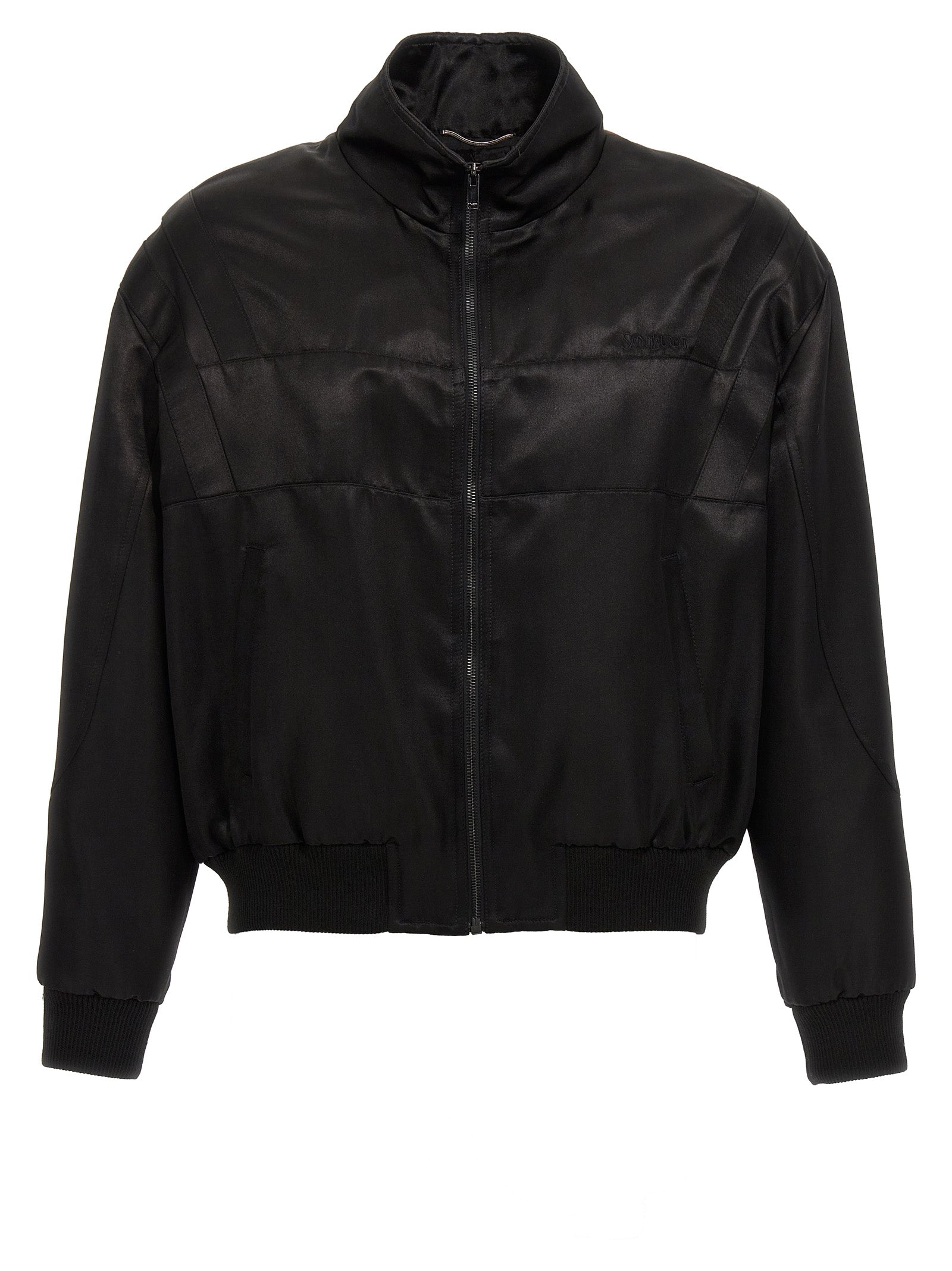 Shop Saint Laurent Teddy Casual Jackets, Parka Black