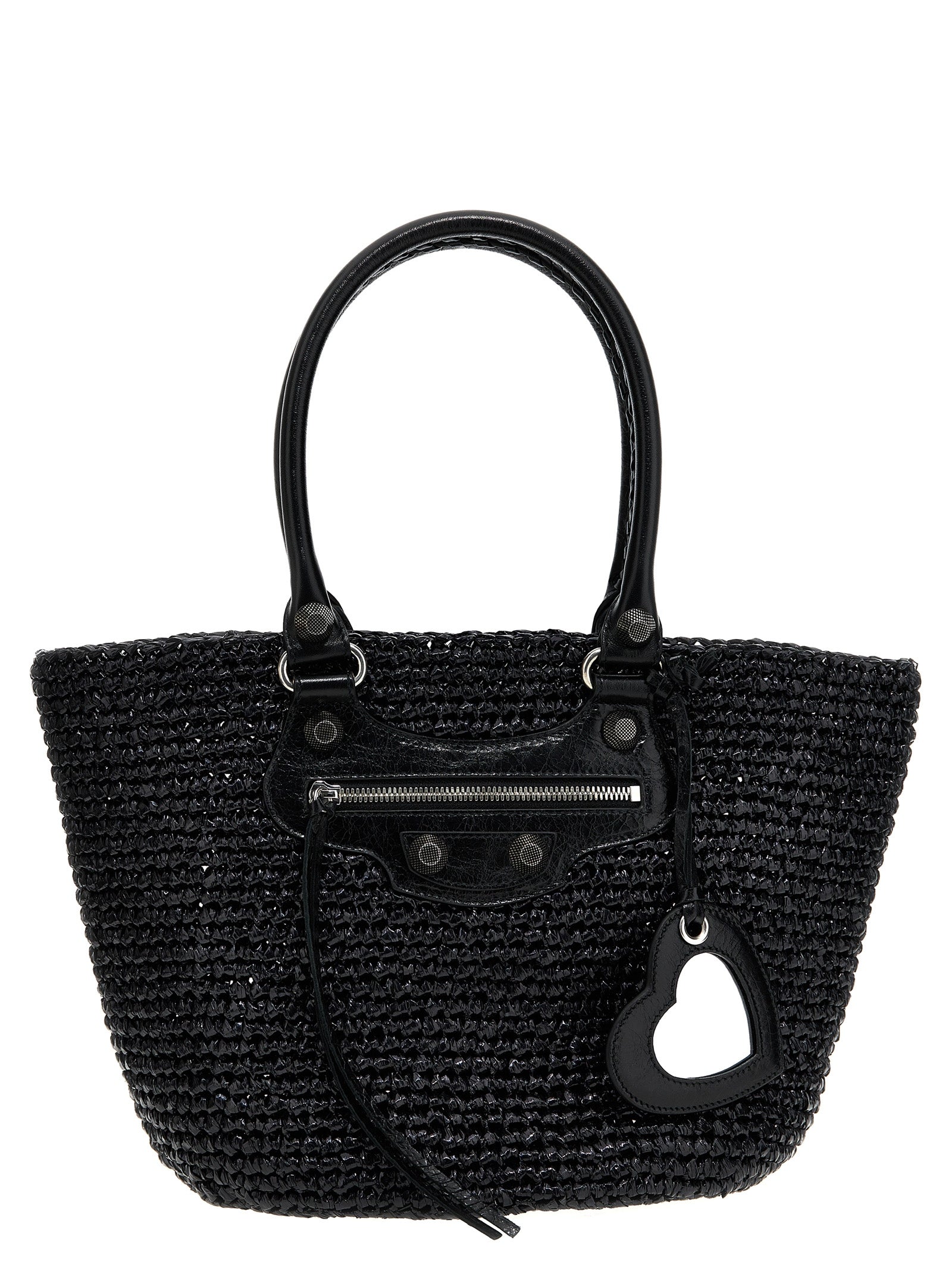 Shop Balenciaga Le Cagole Panier Tote Bag Black