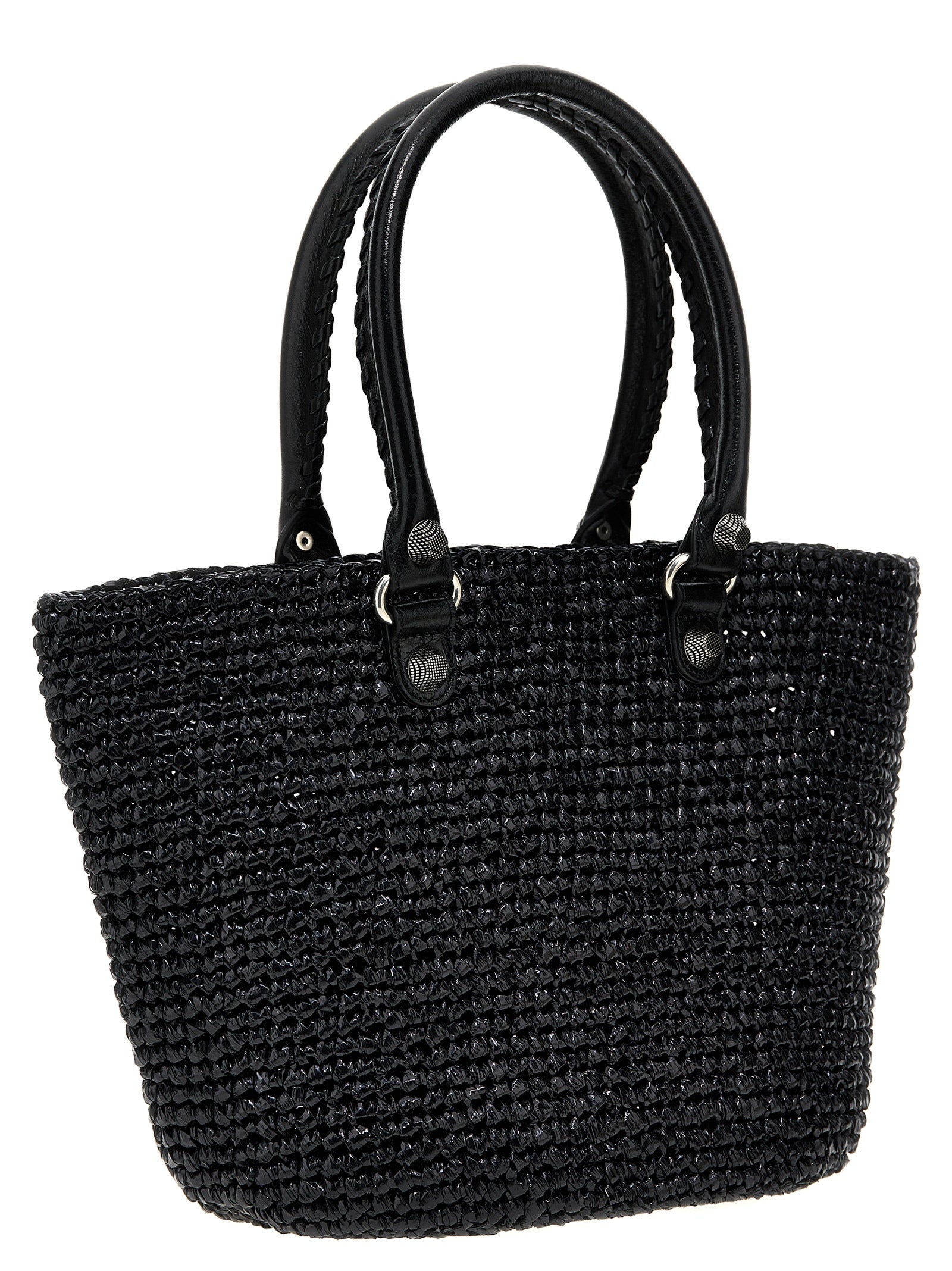 Shop Balenciaga Le Cagole Panier Tote Bag Black