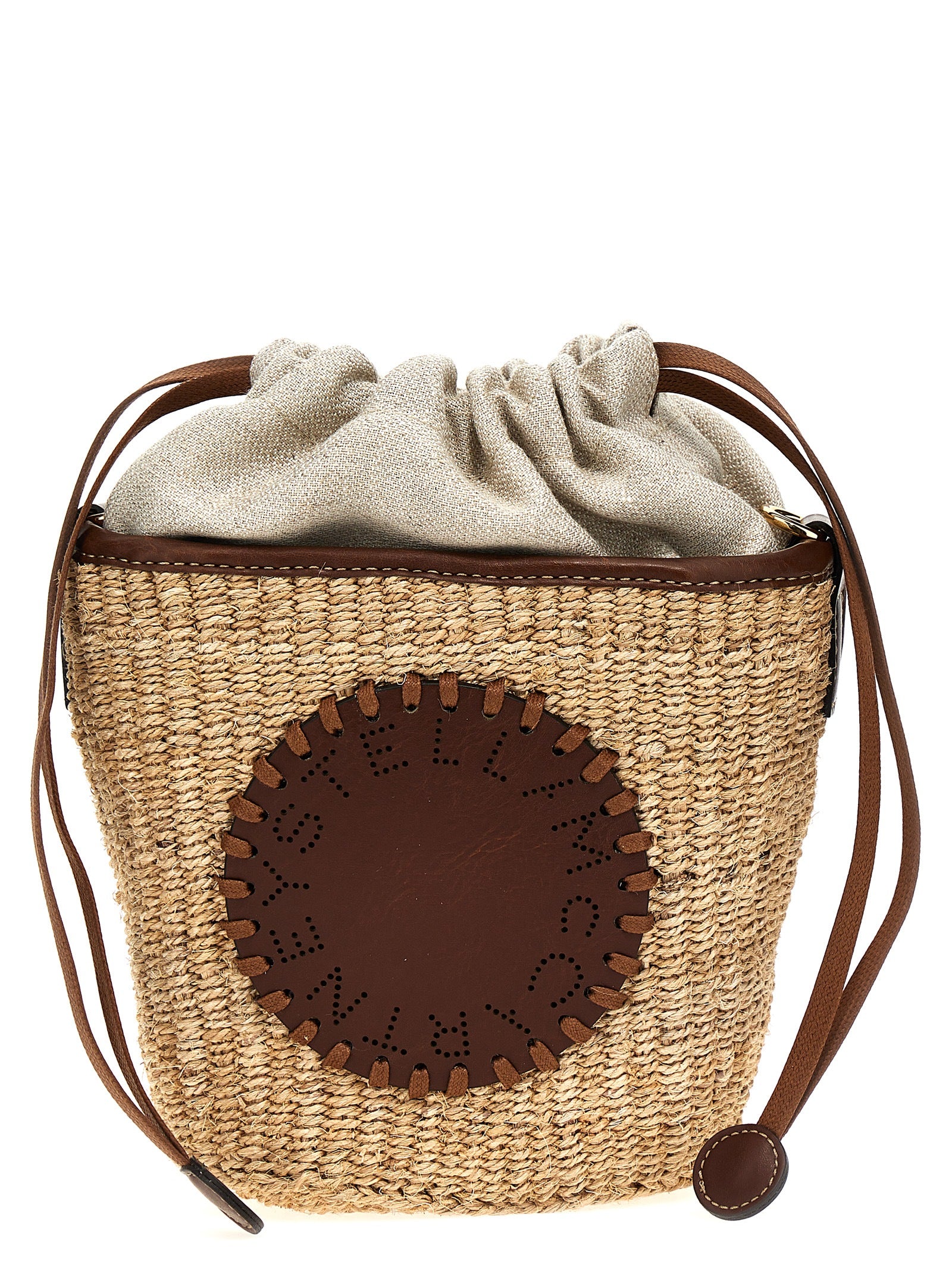 Stella Mccartney Eco Abaca Basket Crossbody Bags Brown
