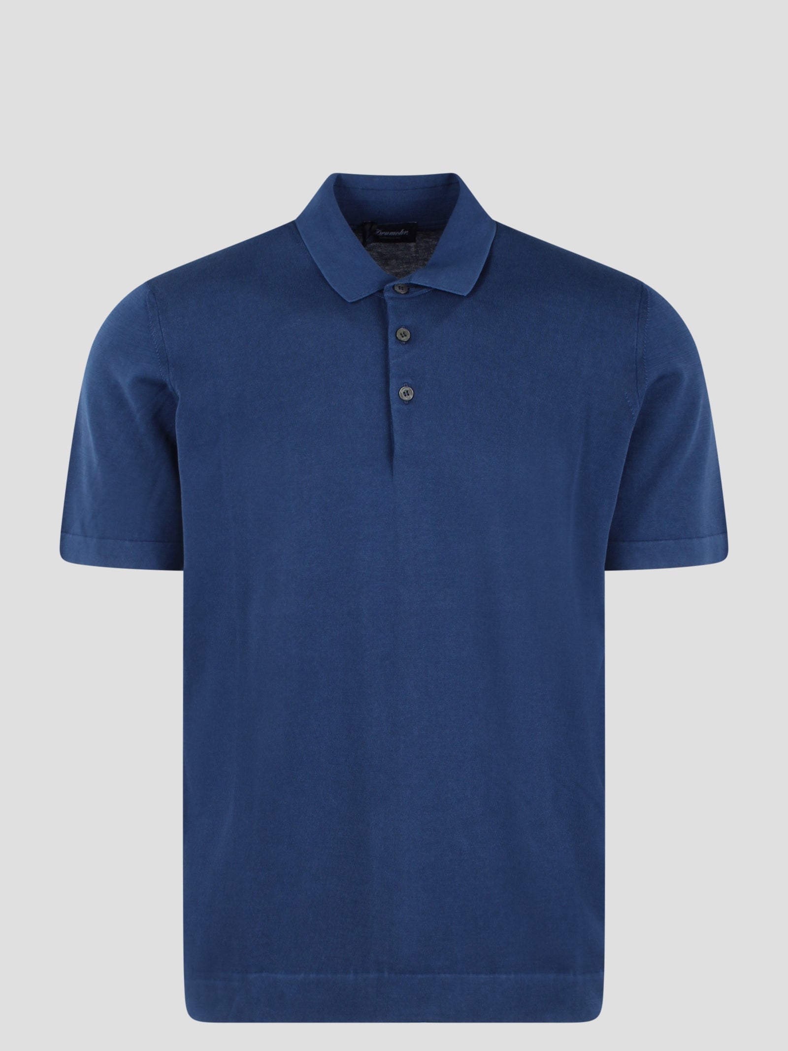 Shop Drumohr Cotton Knit Polo Shirt