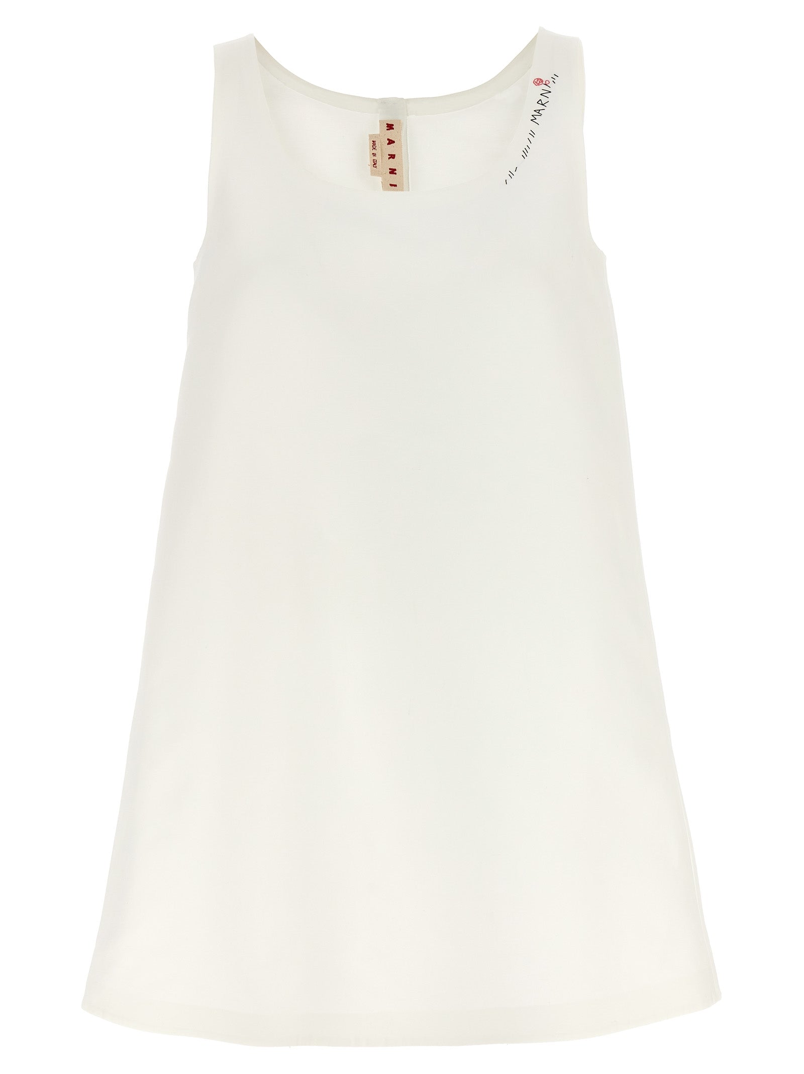 Shop Marni Logo Embroidery Dress Dresses White