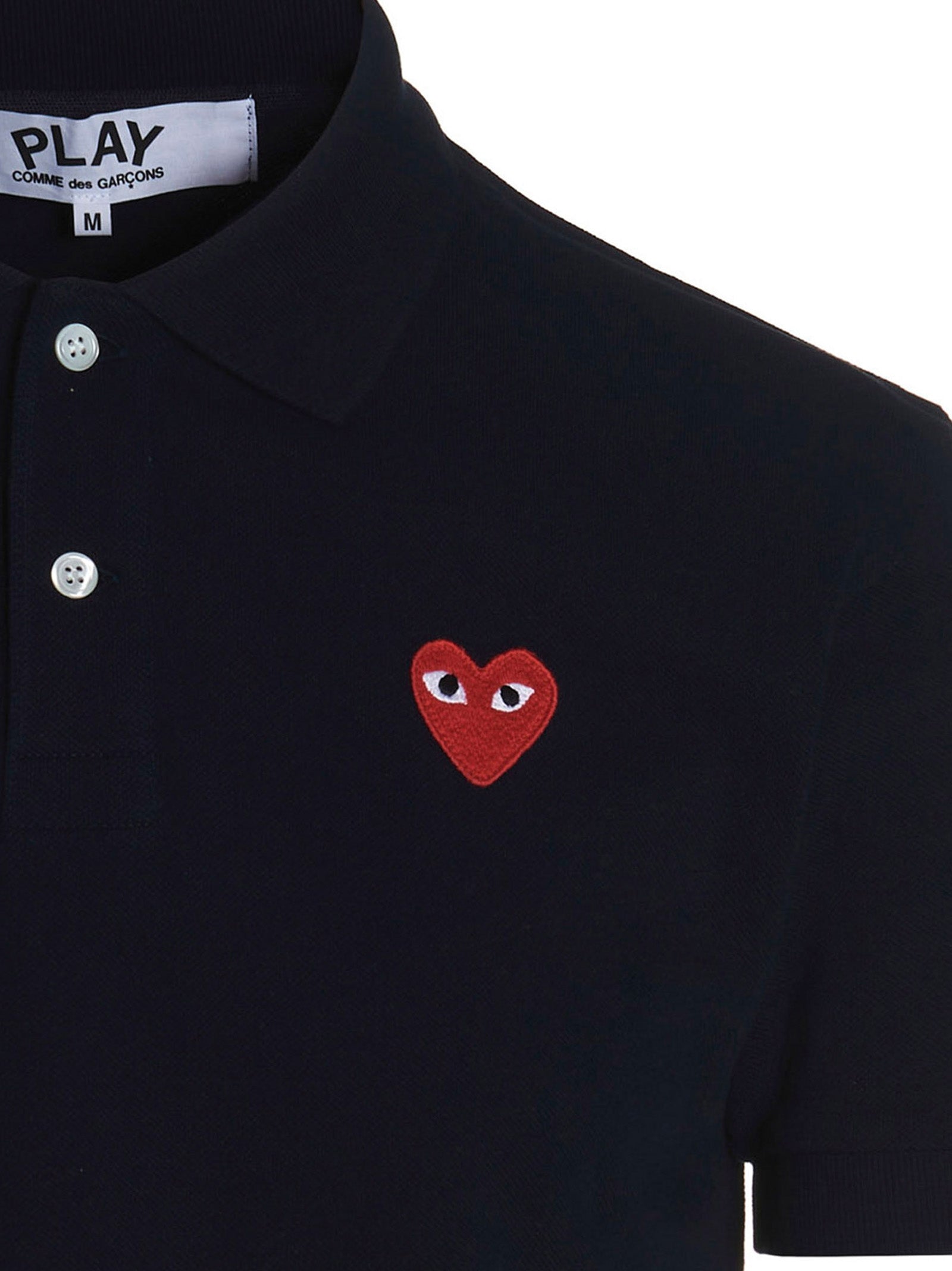 Shop Comme Des Garçons Play Logo Patch  Shirt Polo Blue