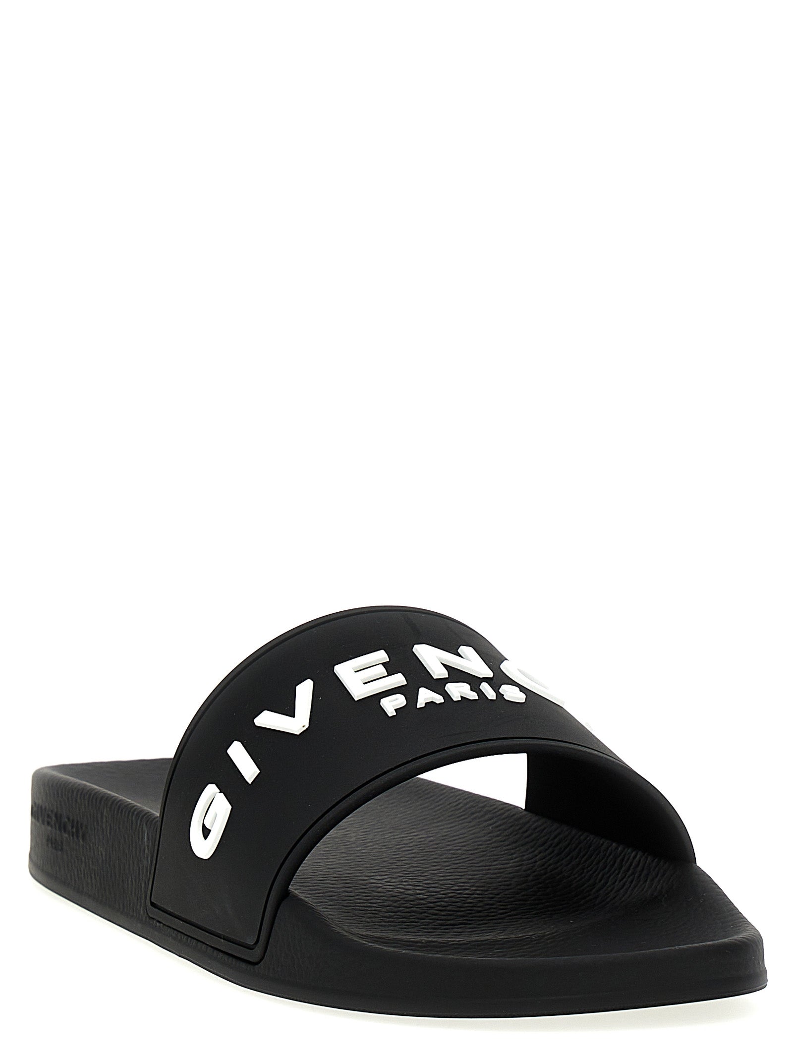 Shop Givenchy Plage Capsule Slides Sandals White/black