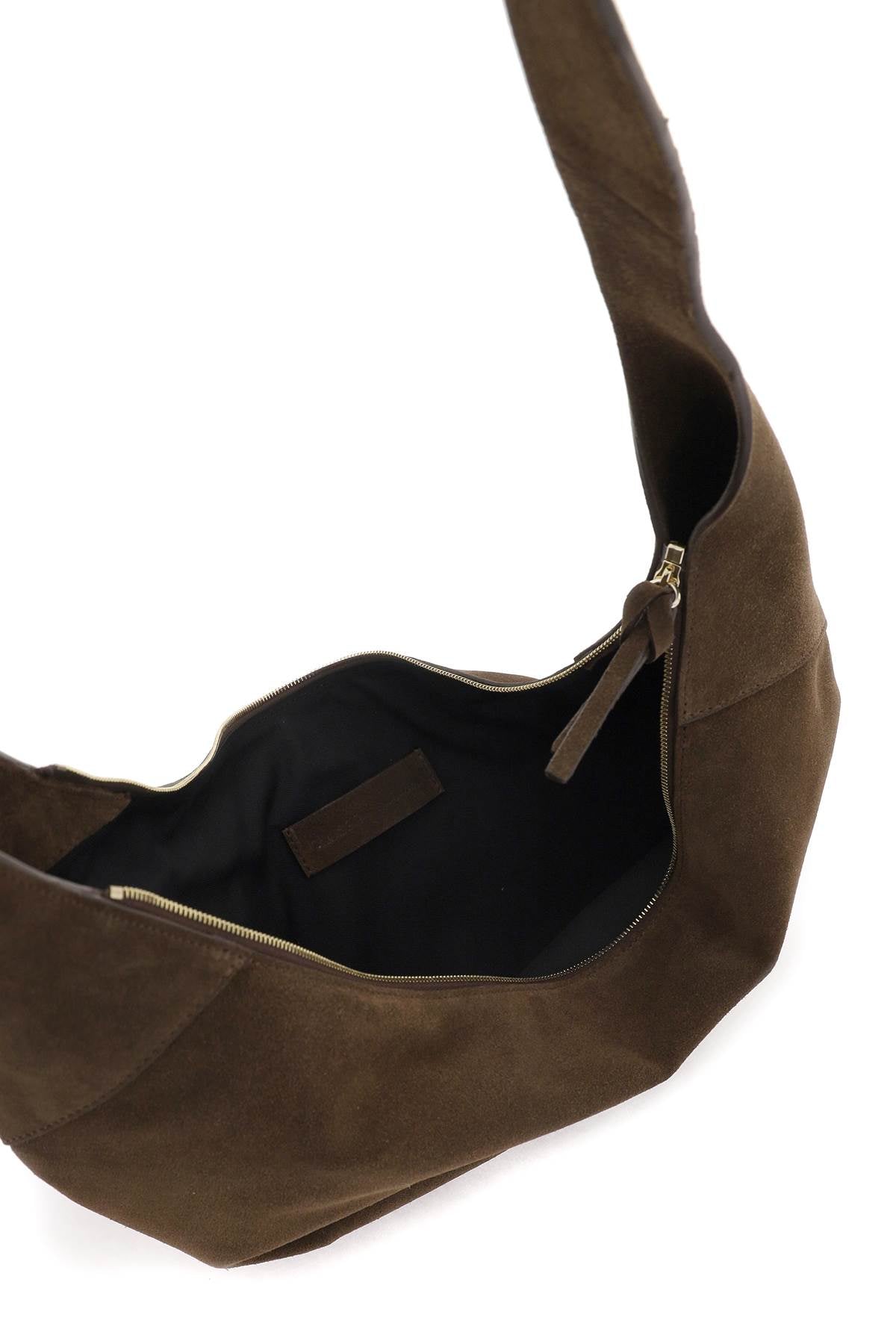 Shop Closed Borsa Hobo Halfmoon In Pelle Scamosciata