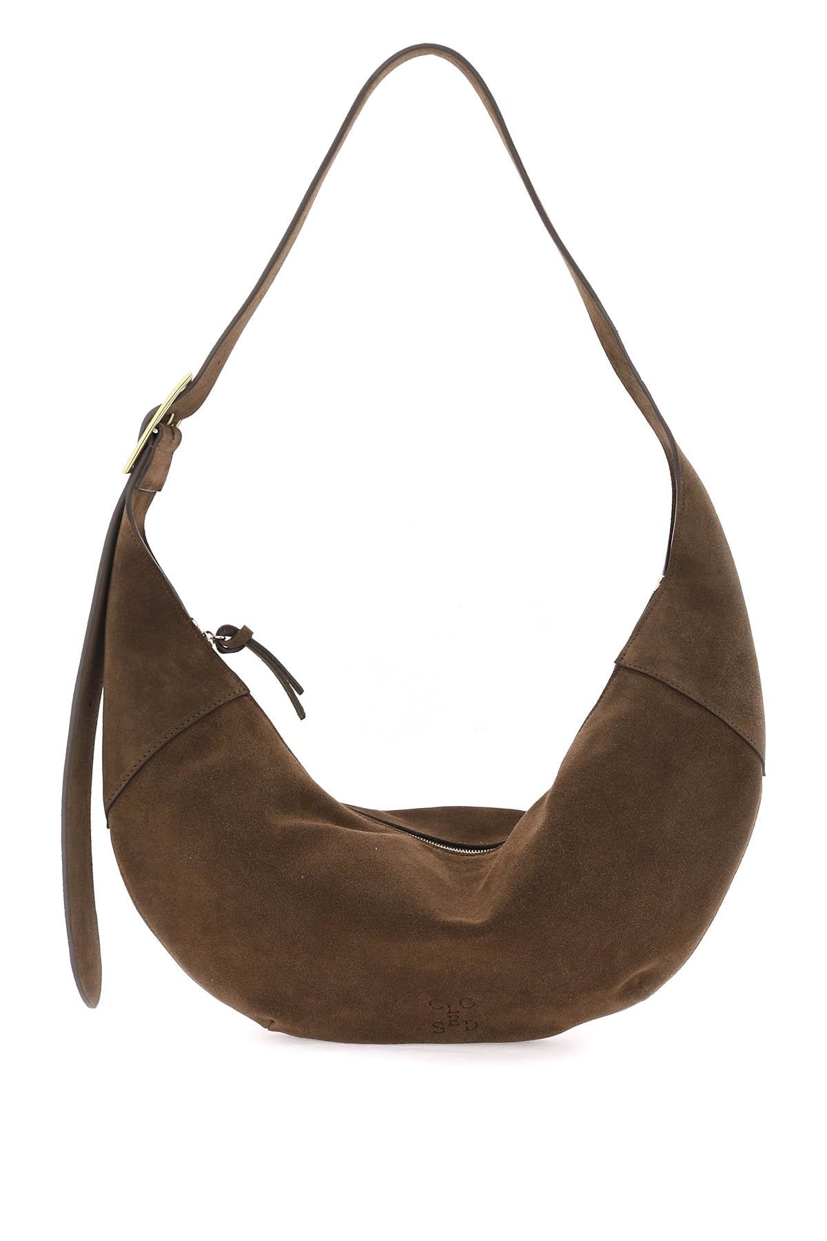 Shop Closed Borsa Hobo Halfmoon In Pelle Scamosciata