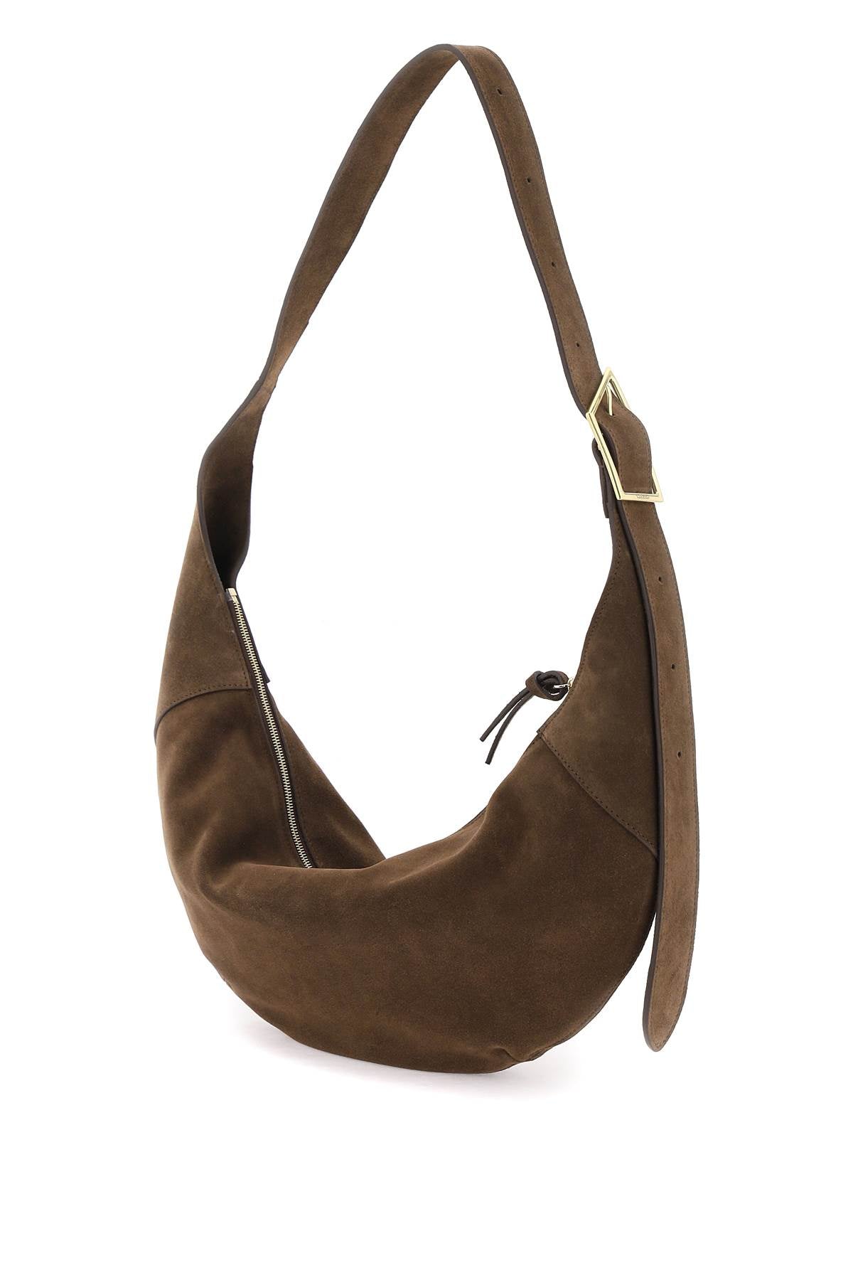 Shop Closed Borsa Hobo Halfmoon In Pelle Scamosciata