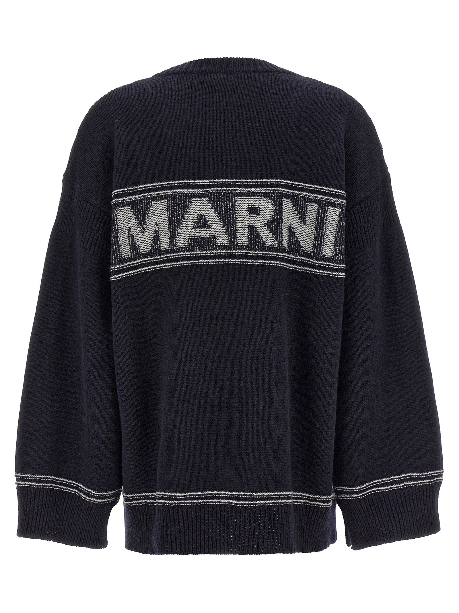 Shop Marni Logo Cardigan Sweater, Cardigans Blue