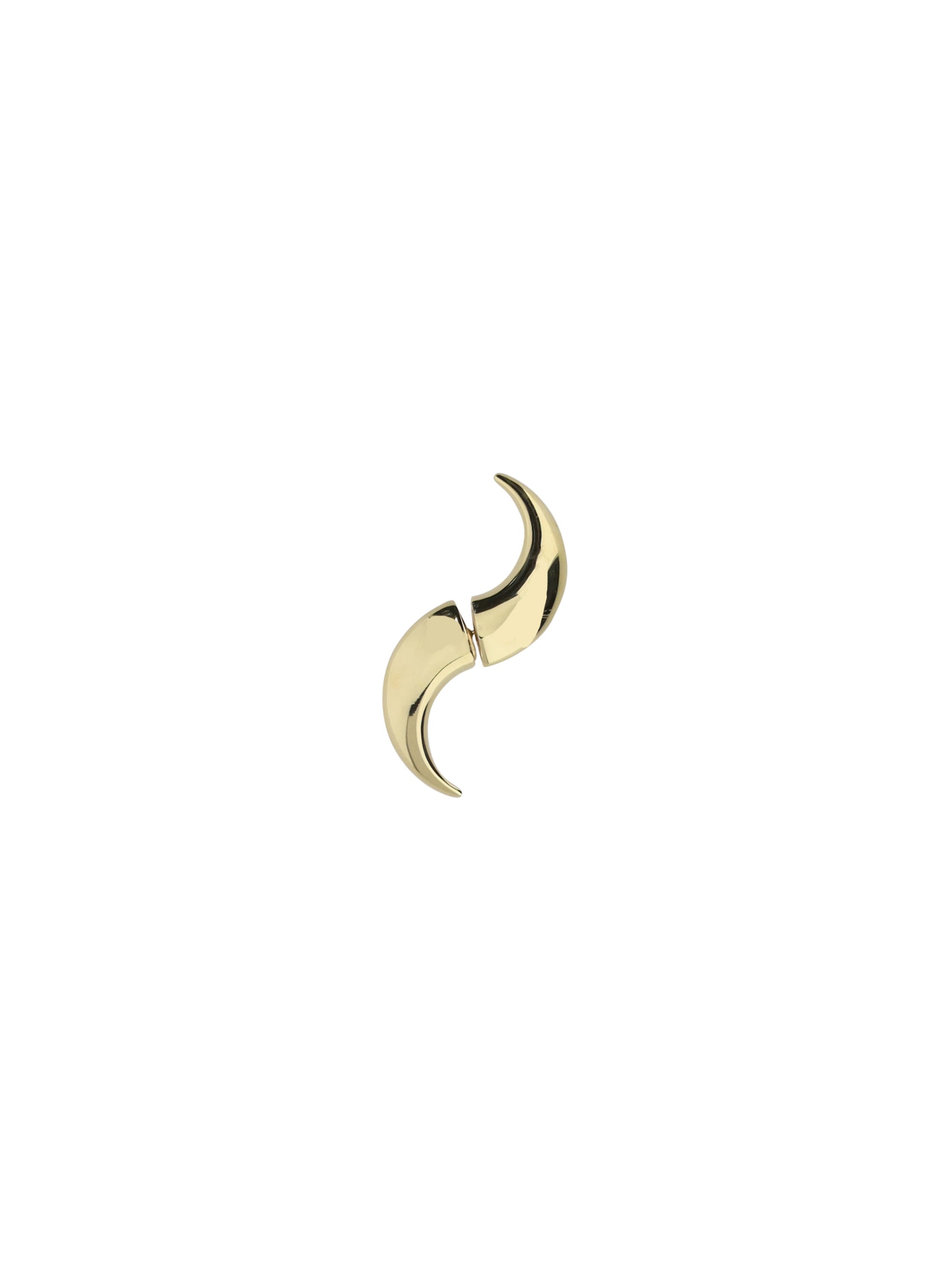 Shop Marine Serre Regenerated Single Tin Moon Stud Earring