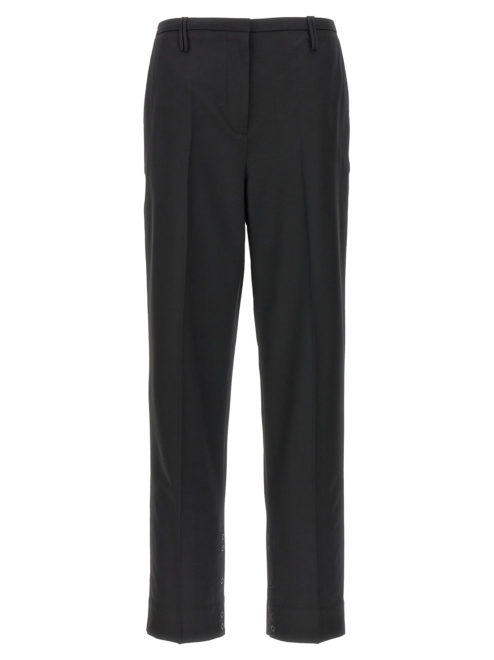 Shop Ganni Pleated Trousers Pants Black