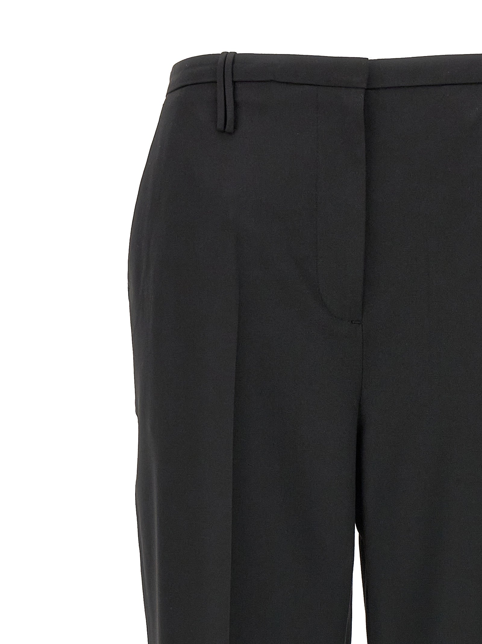 Shop Ganni Pleated Trousers Pants Black