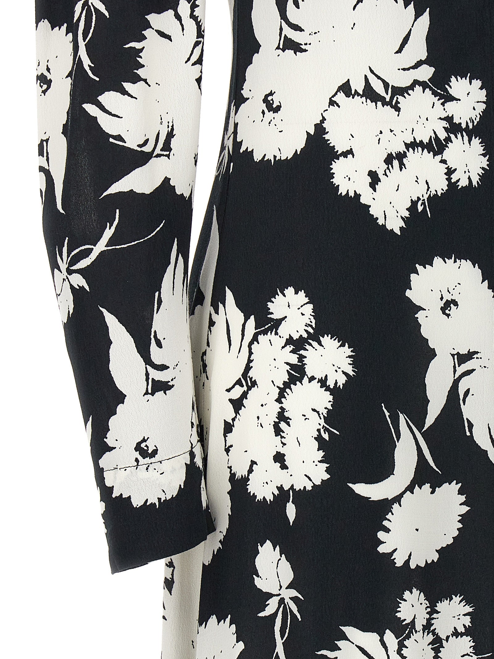 Shop Ganni Floral Dress Dresses White/black