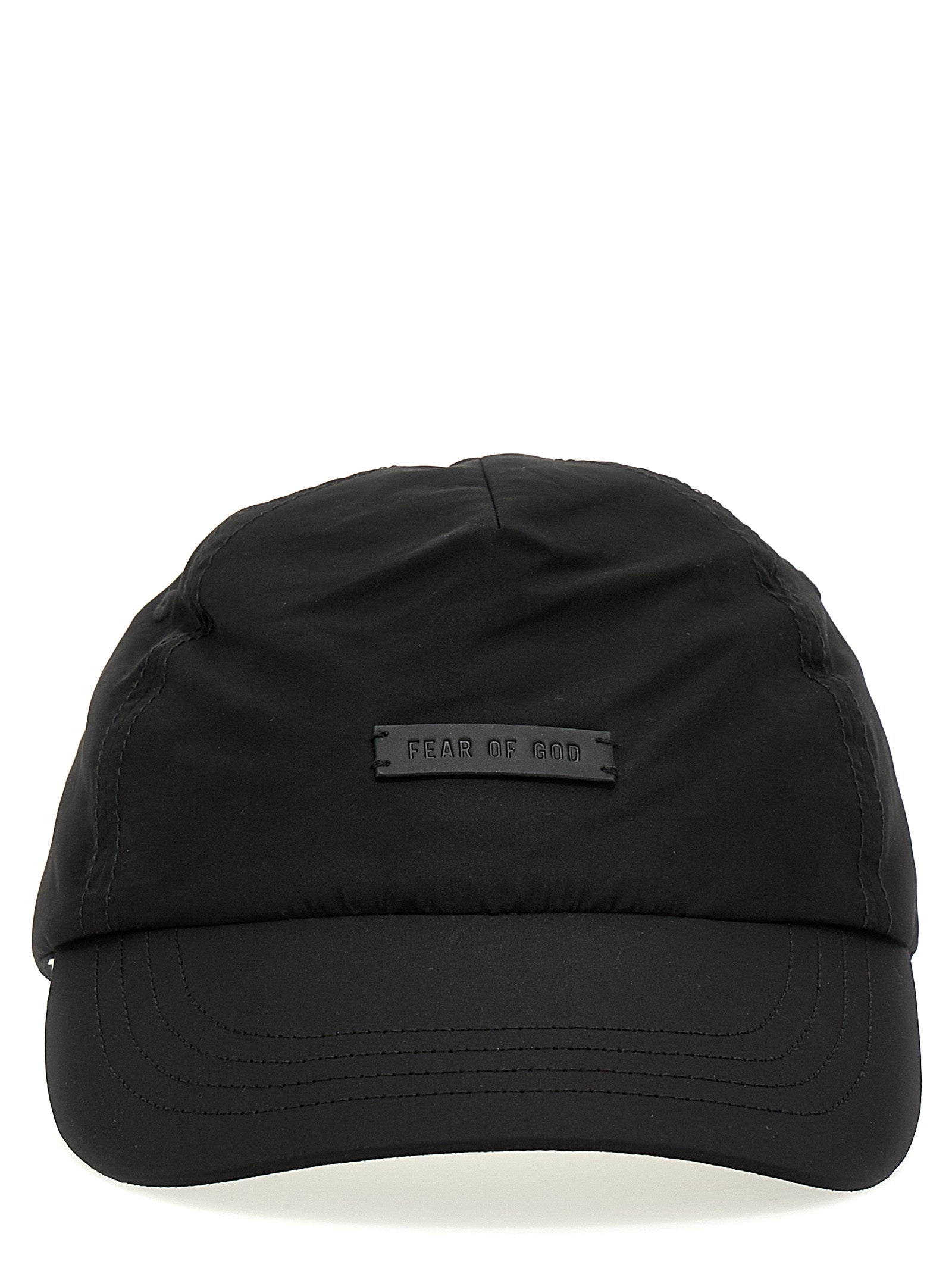 Shop Fear Of God Logo Patch Cap Hats Black