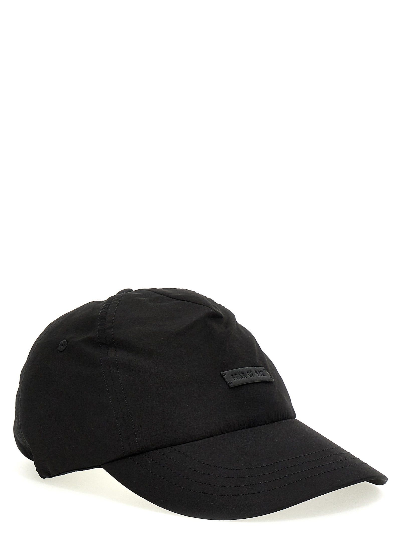 Shop Fear Of God Logo Patch Cap Hats Black