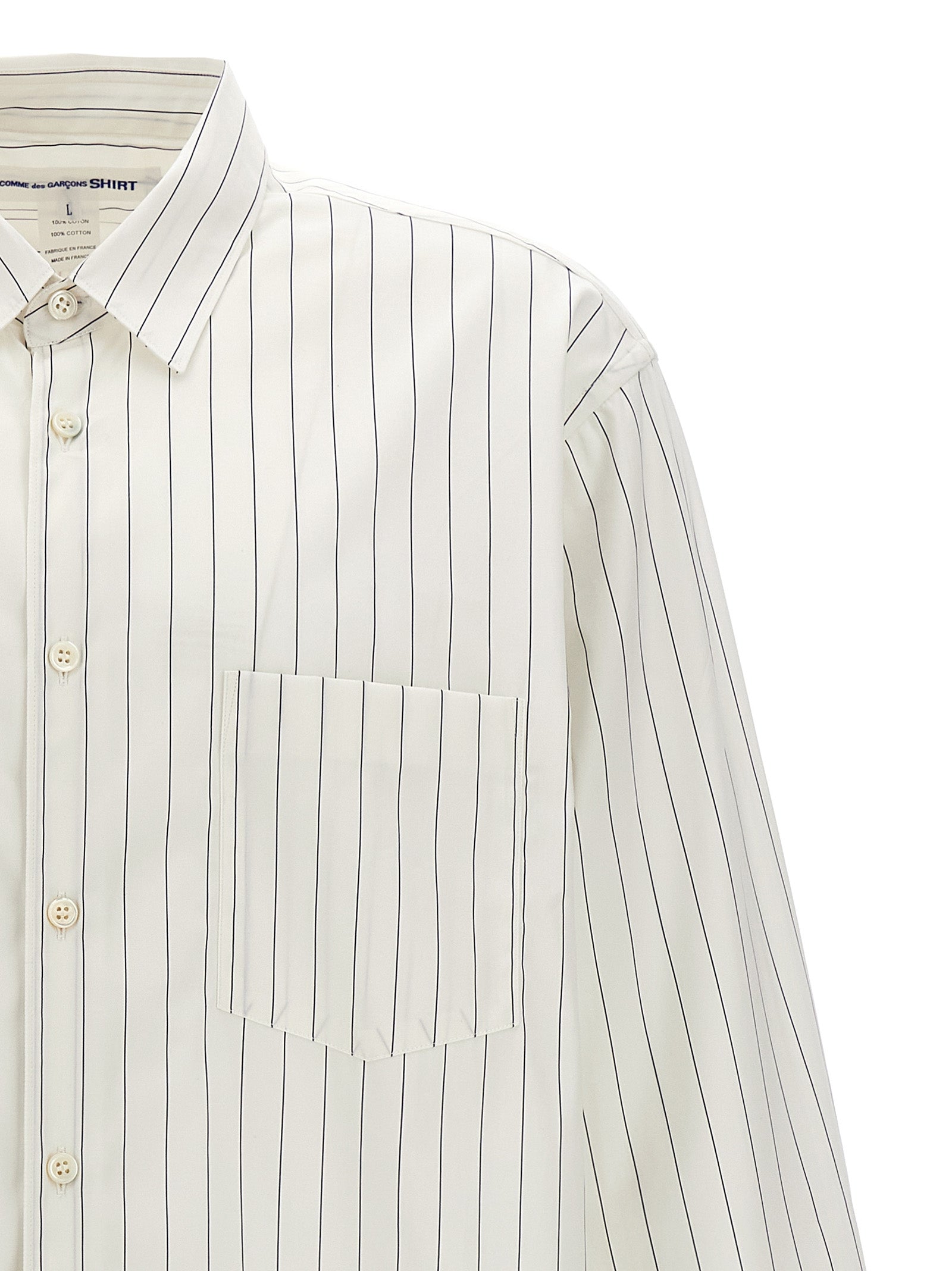 Shop Comme Des Garçons Shirt Striped Shirt Shirt, Blouse White/black