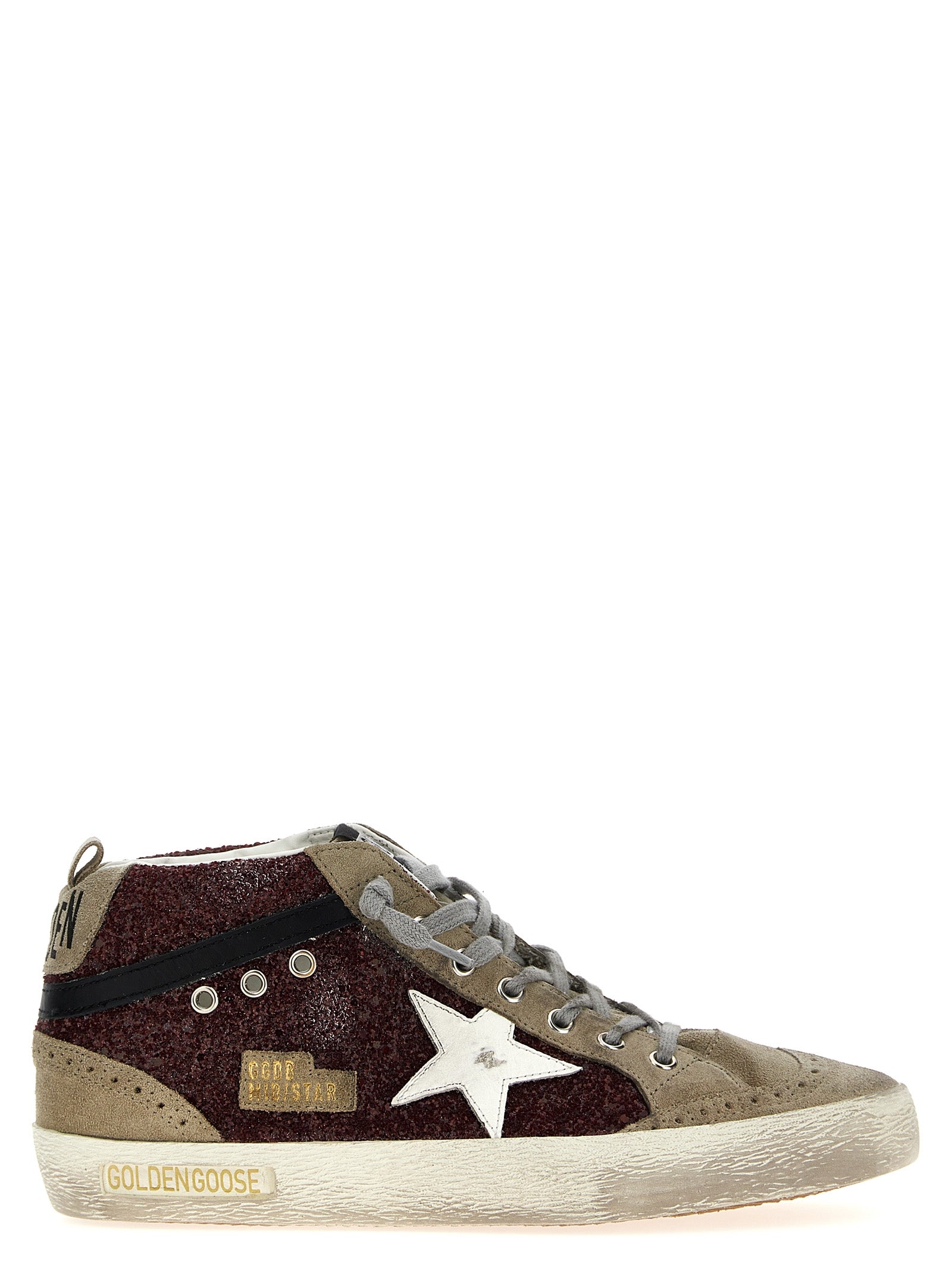 Shop Golden Goose Mid Star Sneakers Bordeaux