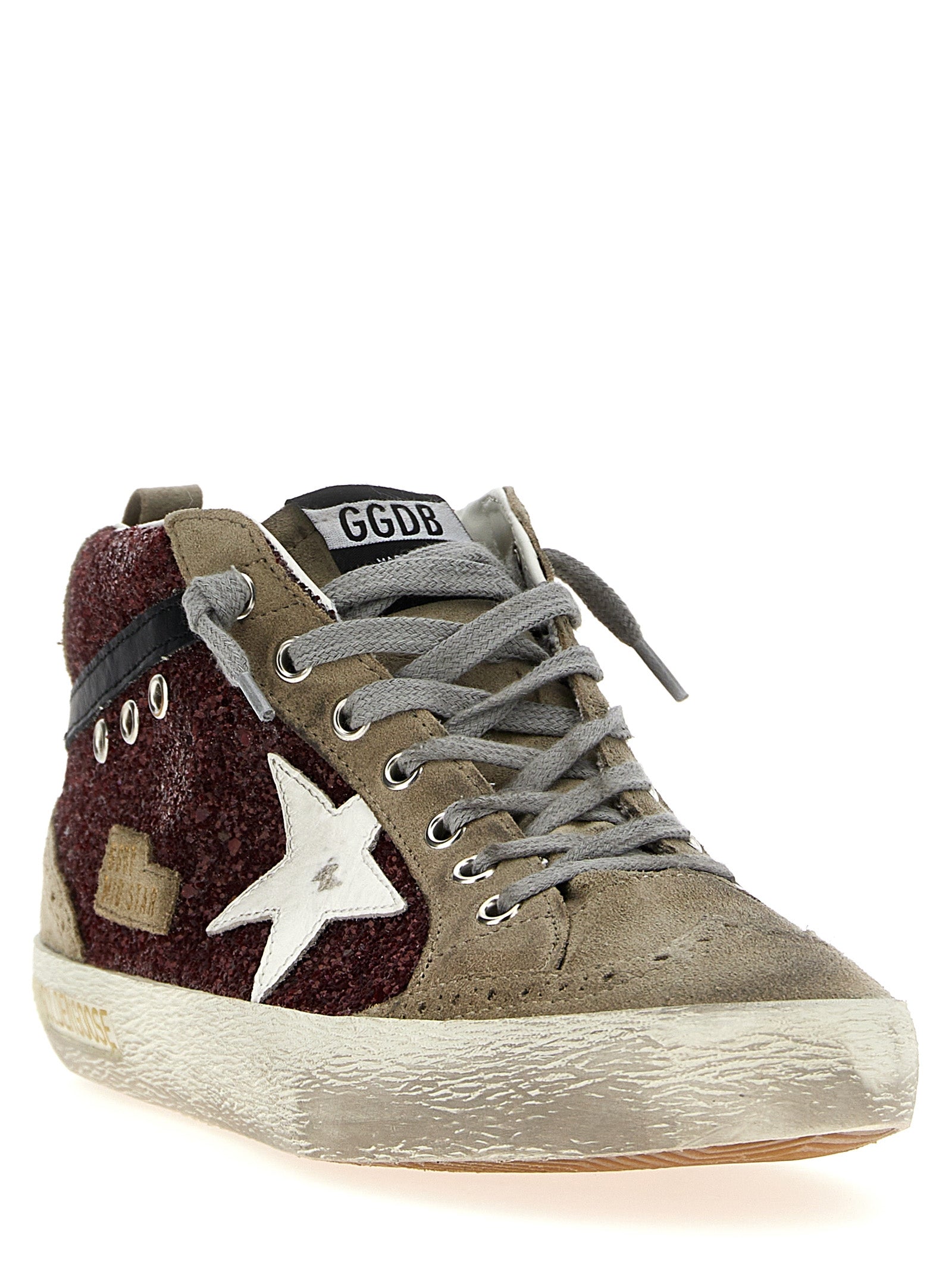 Shop Golden Goose Mid Star Sneakers Bordeaux