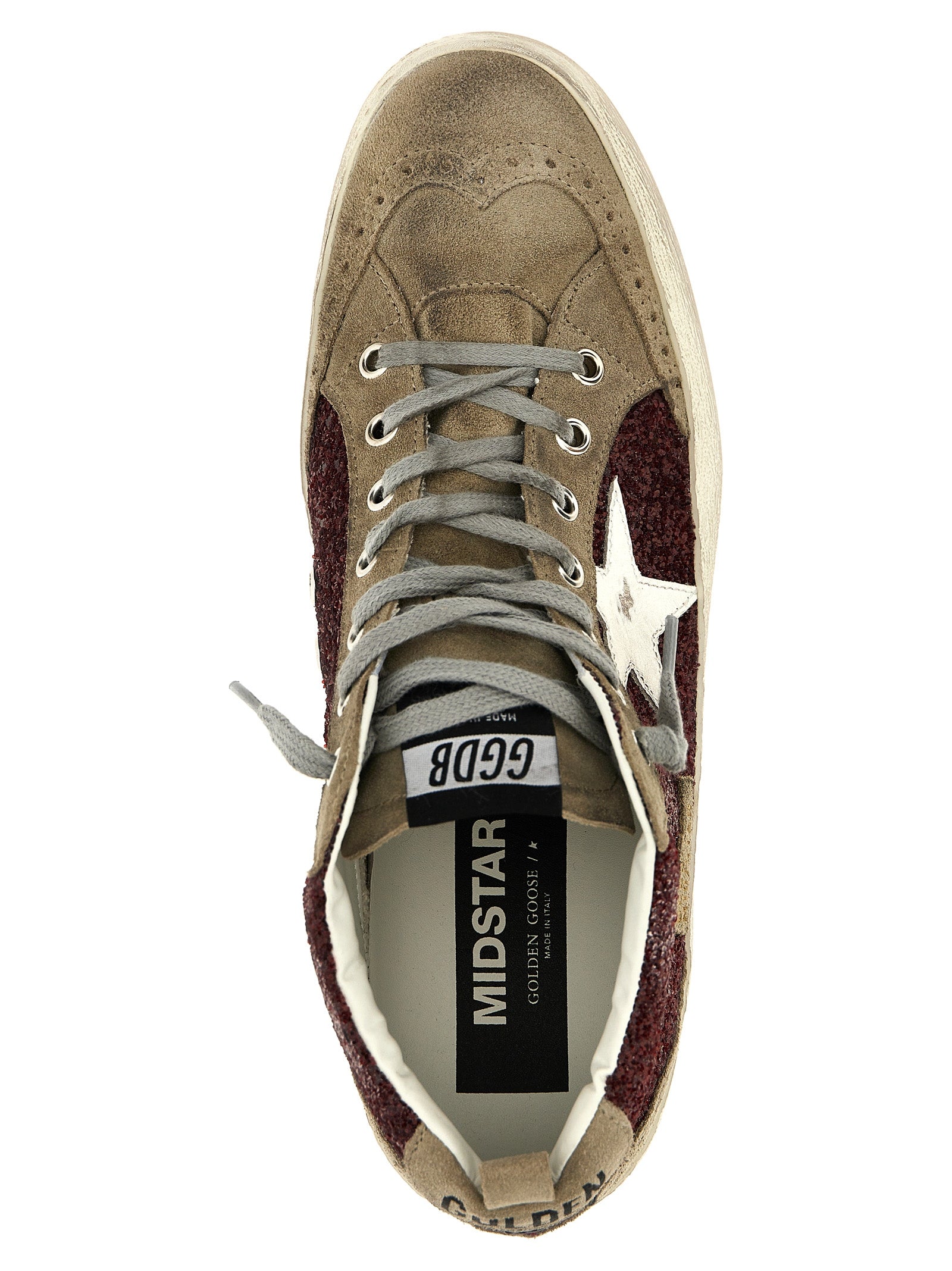 Shop Golden Goose Mid Star Sneakers Bordeaux