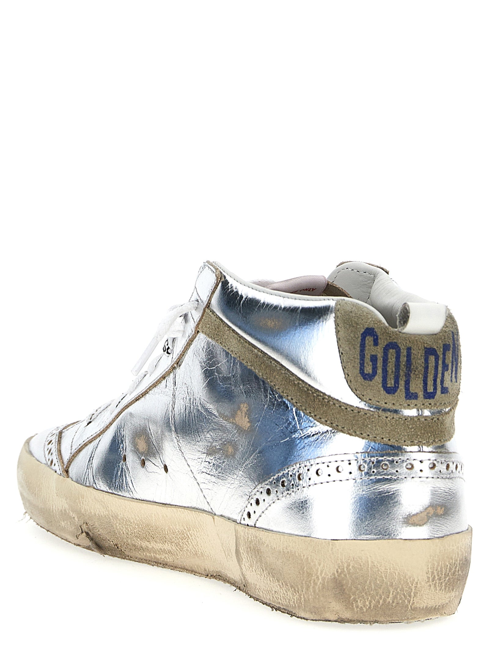 Shop Golden Goose Mid Star Sneakers Silver
