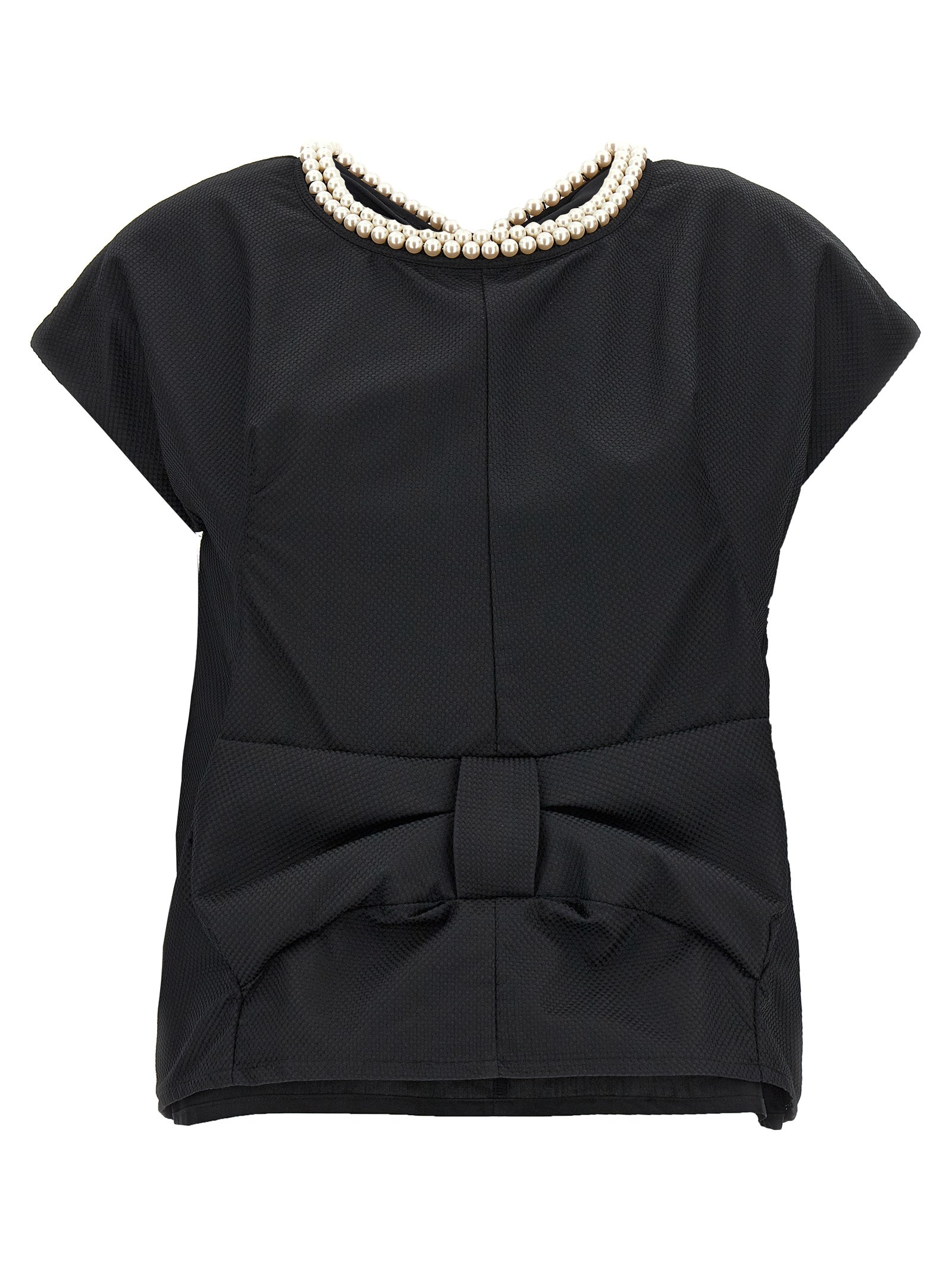 Shop Junya Watanabe Pearl Insert Top Tops Black