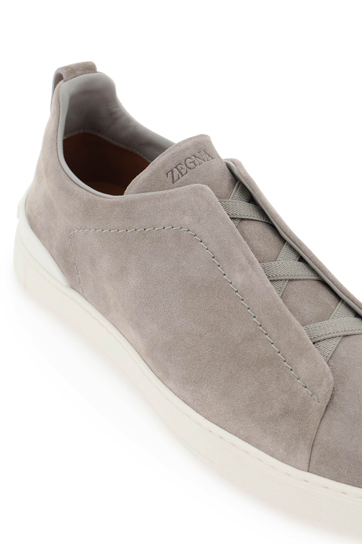 Shop Zegna Triple Stitch Slip On Sneakers