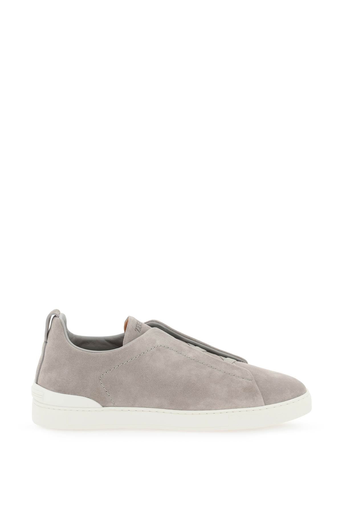 Shop Zegna Triple Stitch Slip On Sneakers