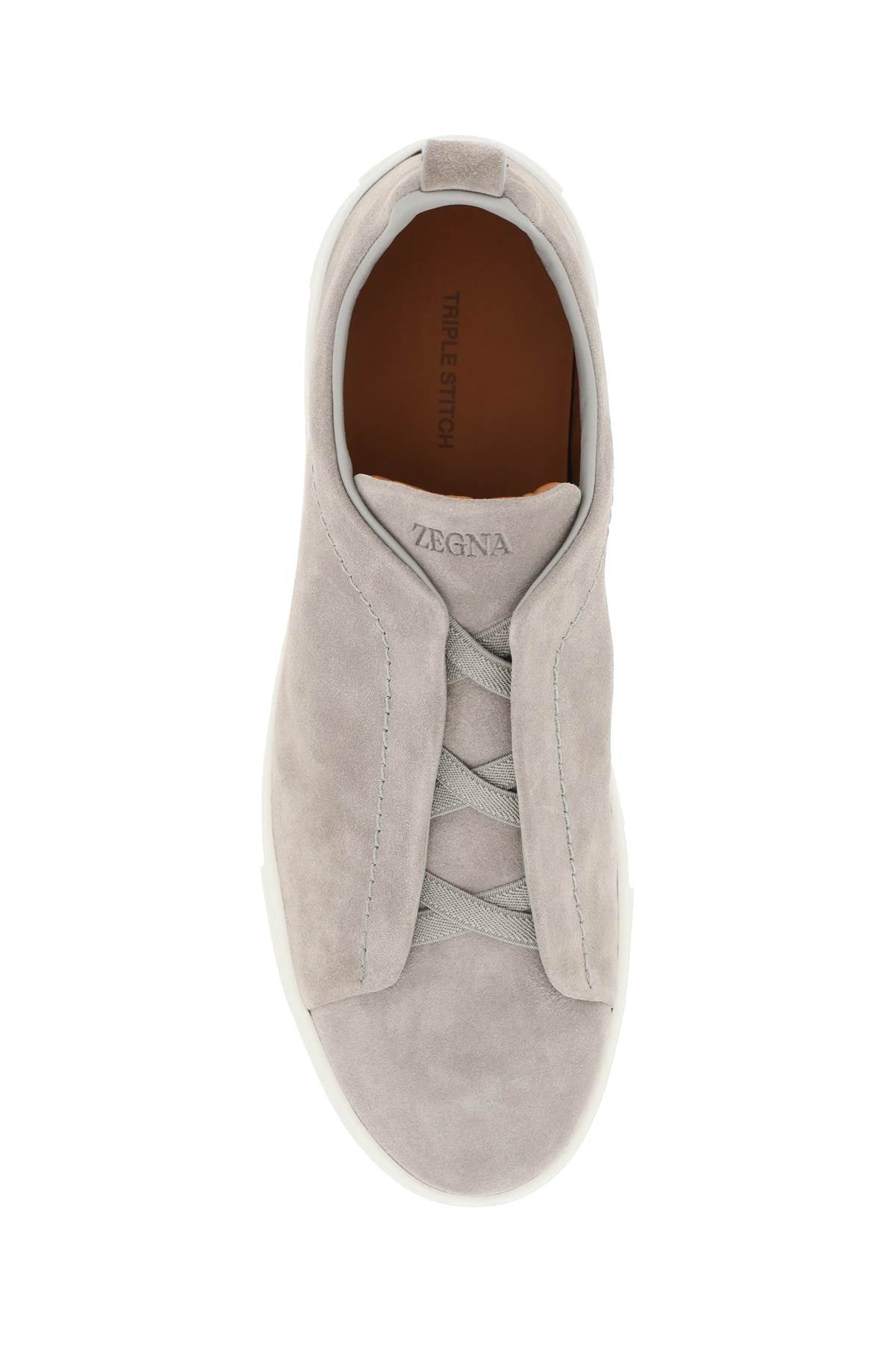 Shop Zegna Triple Stitch Slip On Sneakers