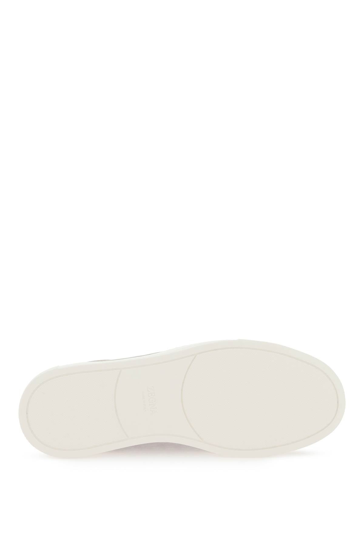 Shop Zegna Triple Stitch Slip On Sneakers