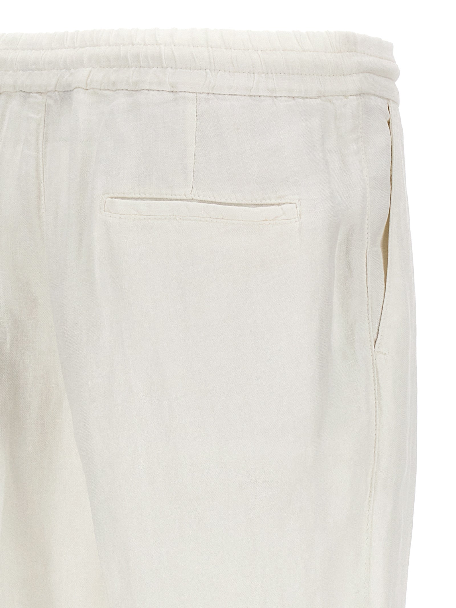 Shop Brunello Cucinelli Linen Pence Pants White