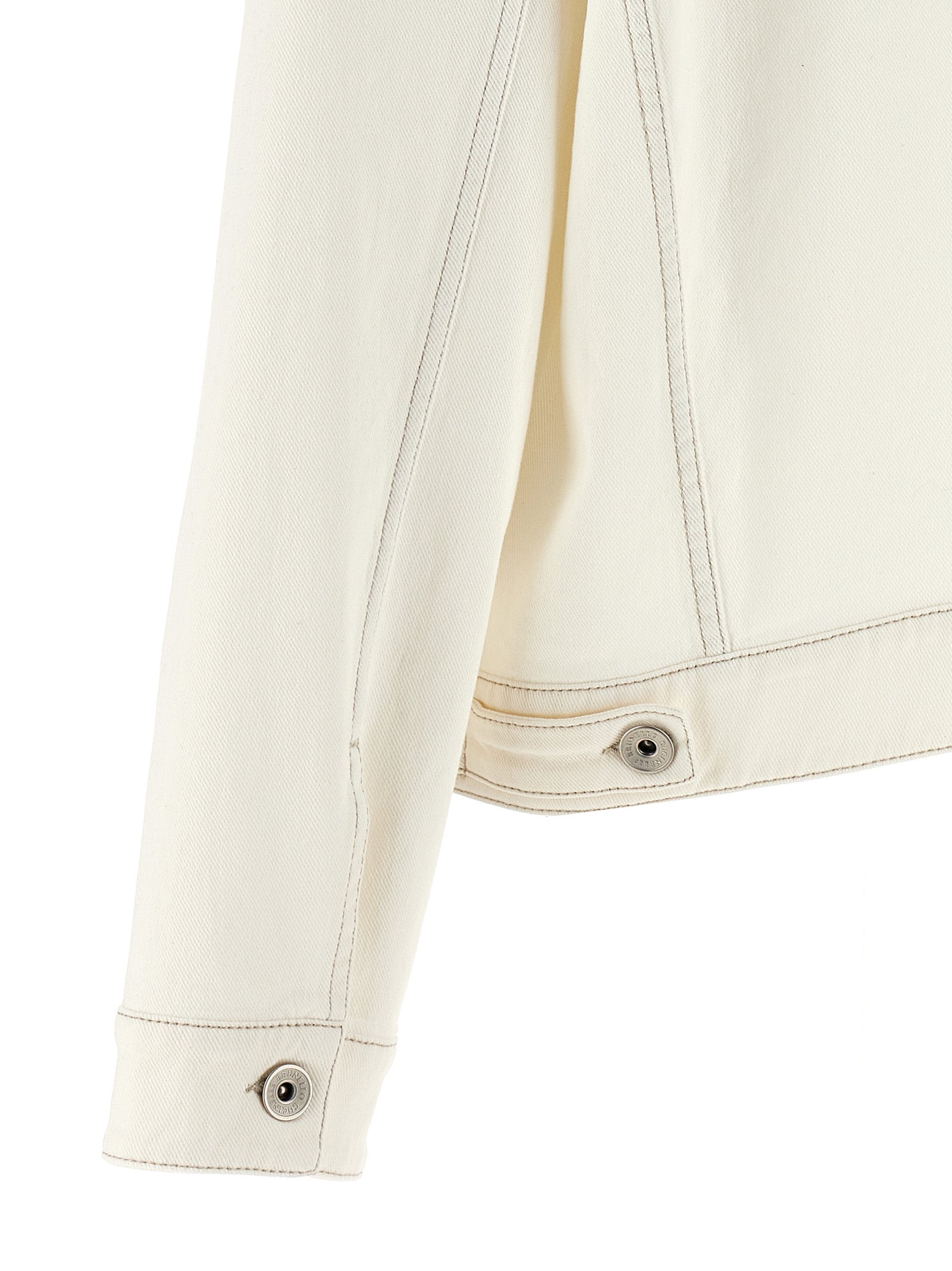 Shop Brunello Cucinelli Denim Jacket Casual Jackets, Parka White